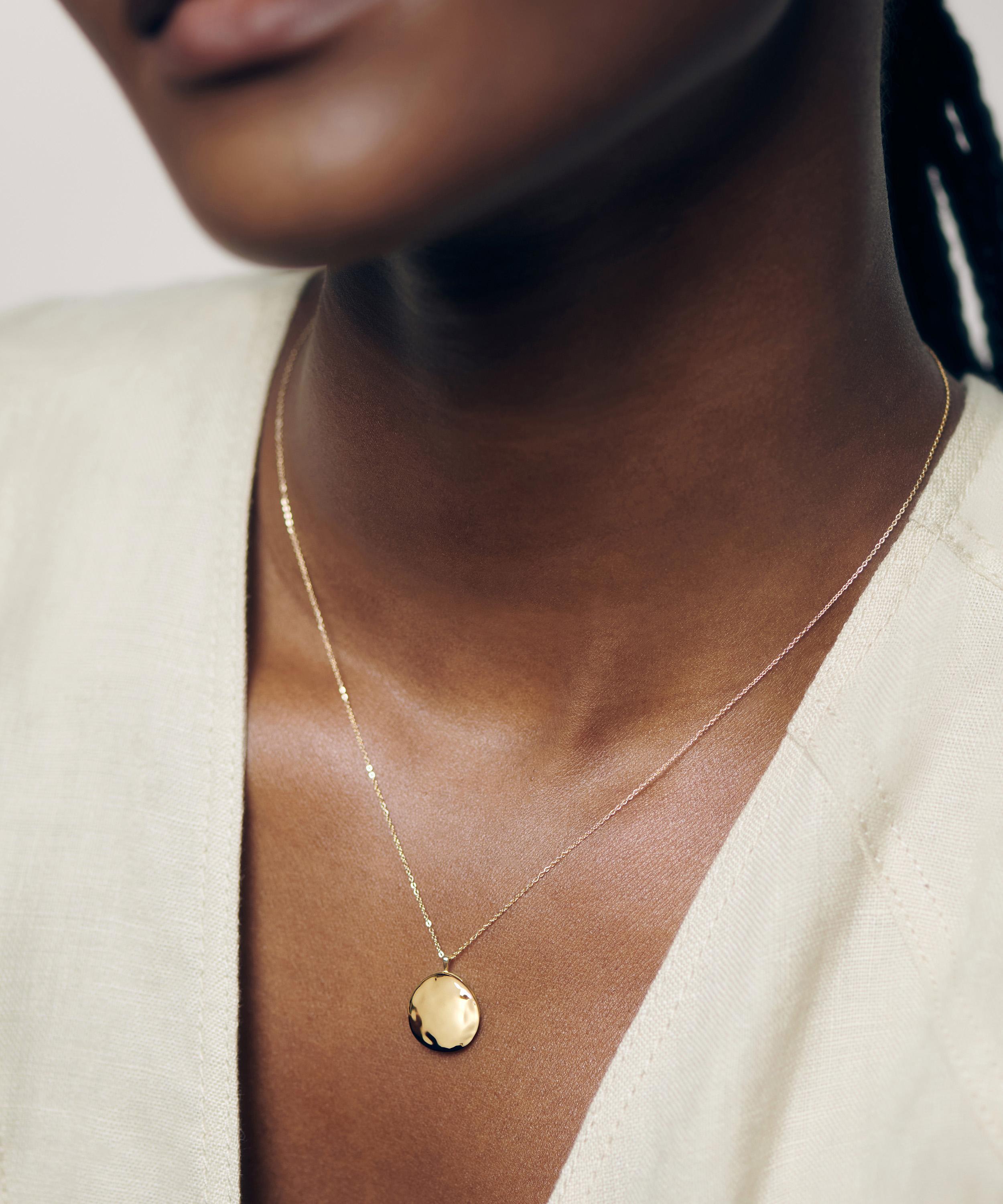 Monica Vinader - 14ct Gold Siren Round Locket Necklace image number 1