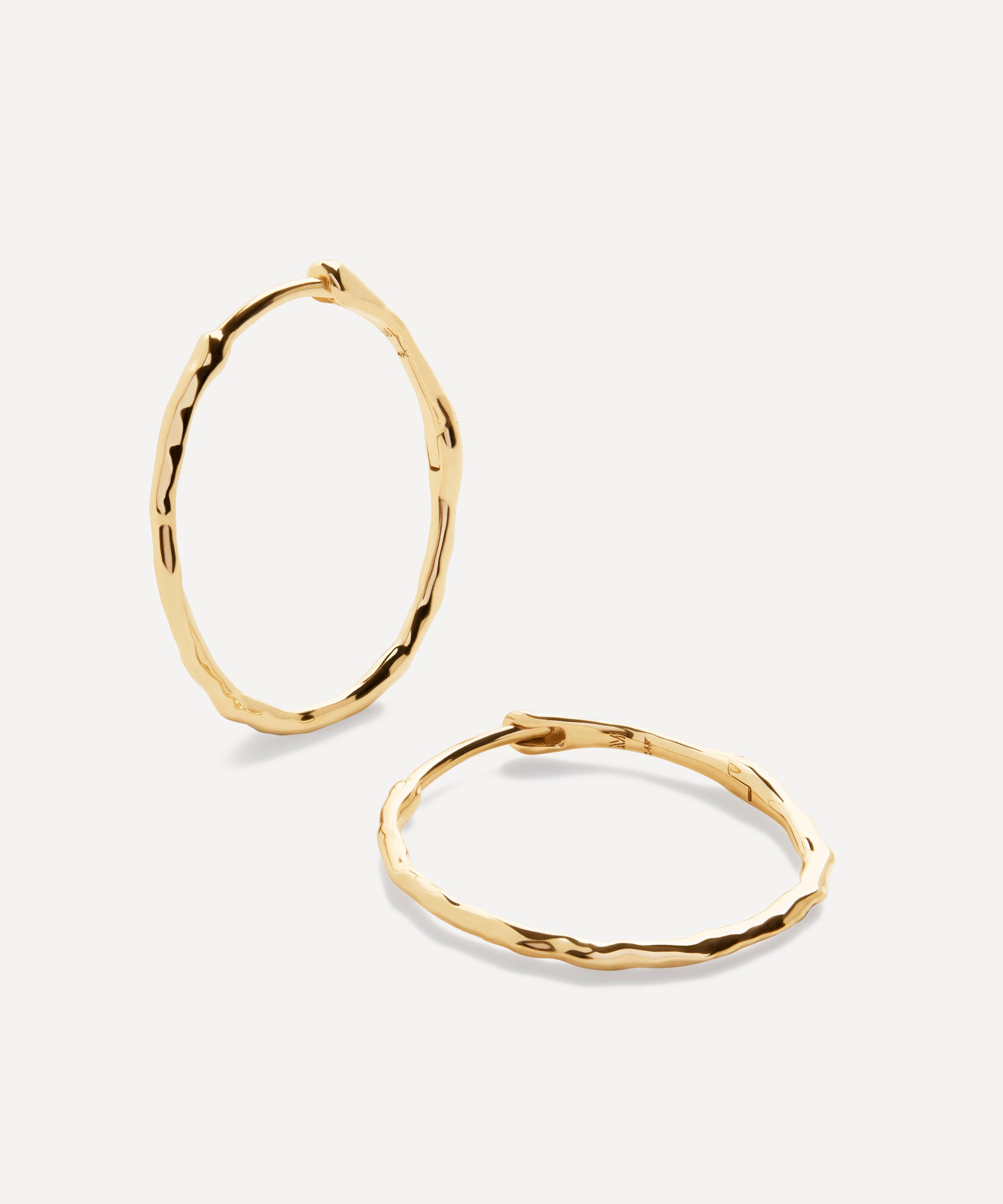 Monica Vinader - 14ct Gold Siren Medium Hoop Earrings