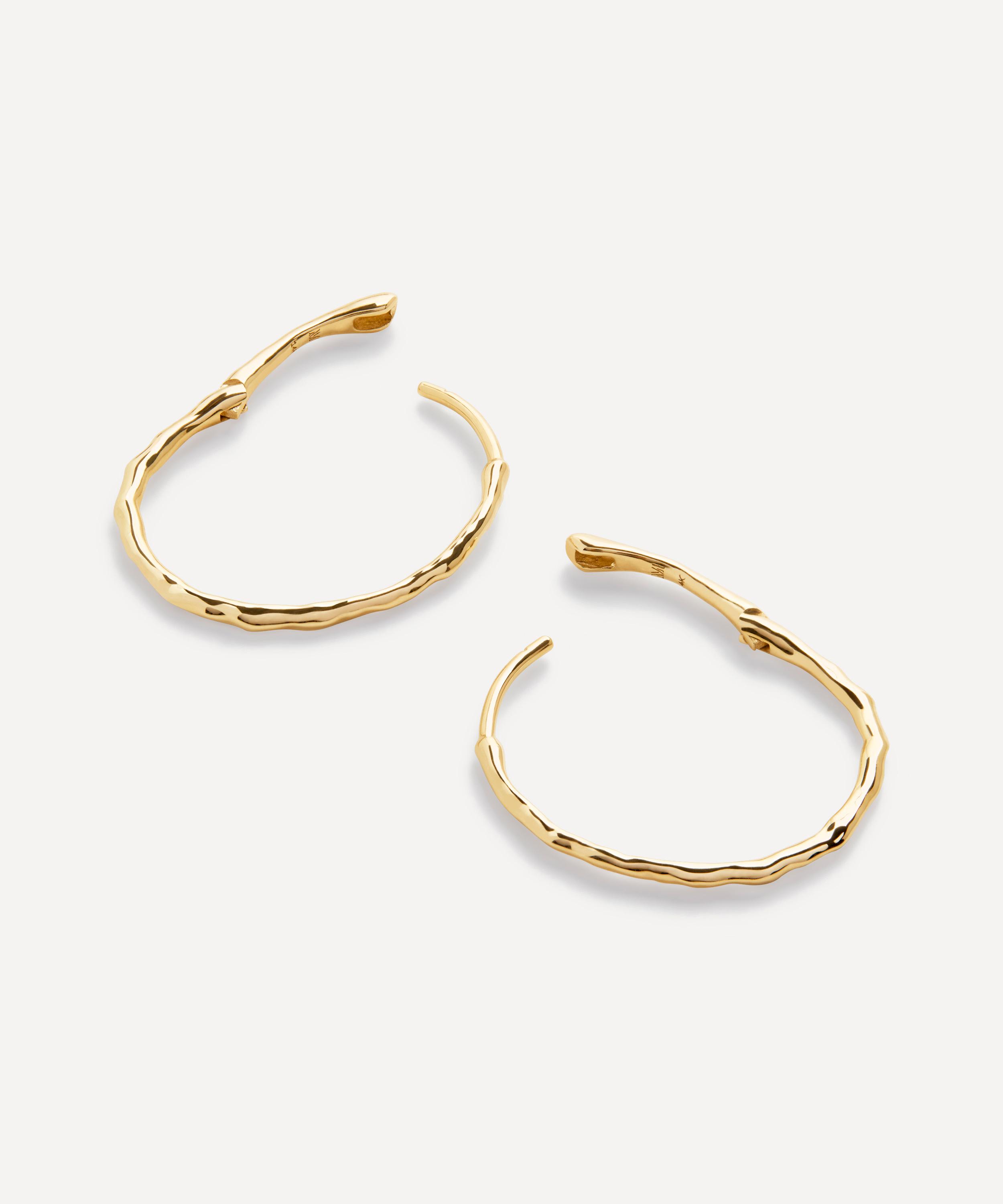Monica Vinader - 14ct Gold Siren Medium Hoop Earrings image number 2