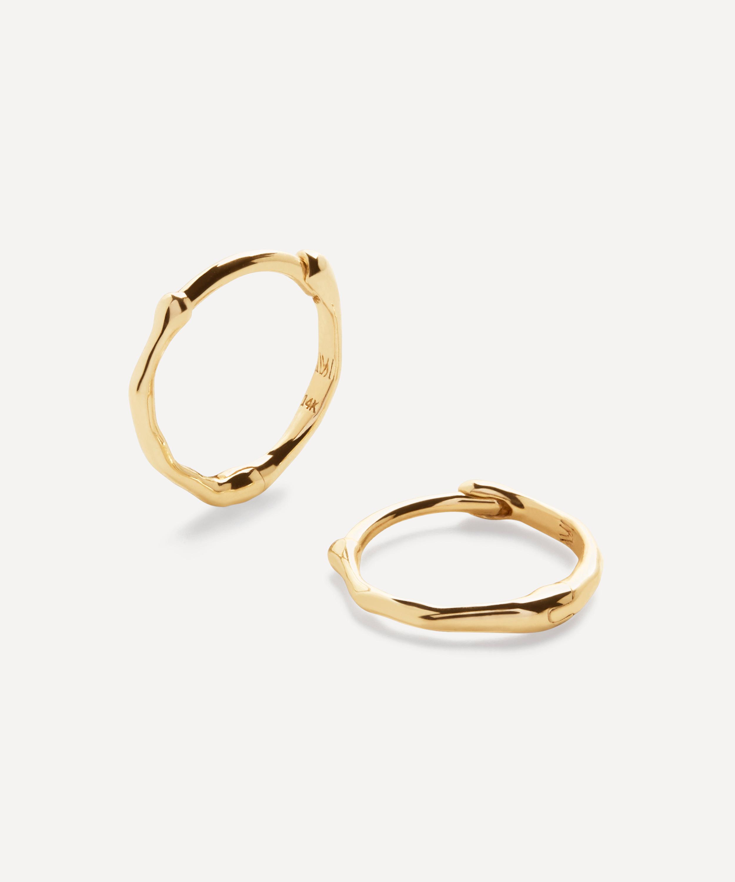 Monica Vinader - 14ct Gold Siren Mini Huggie Hoop Earrings