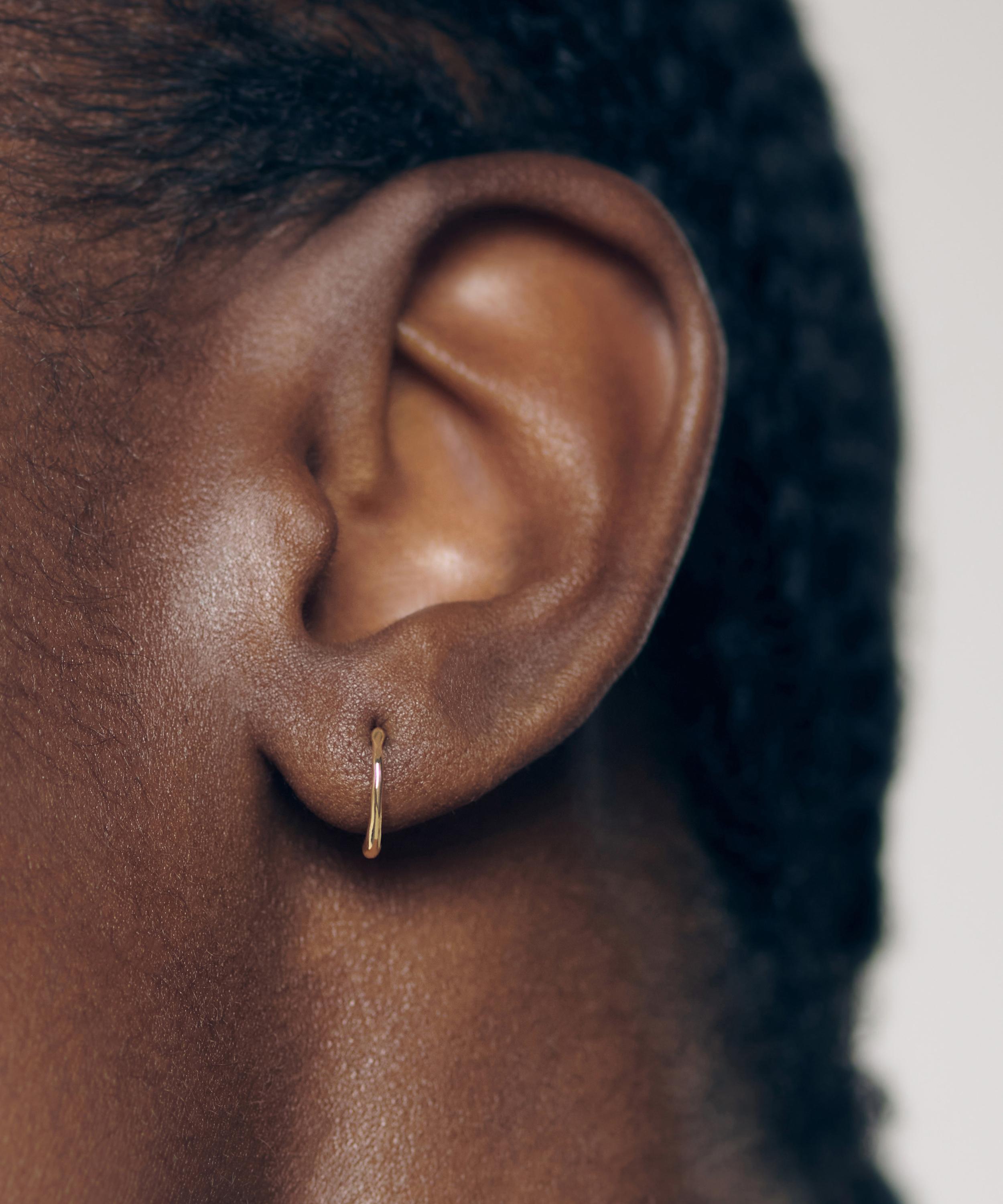 Monica Vinader - 14ct Gold Siren Mini Huggie Hoop Earrings image number 1