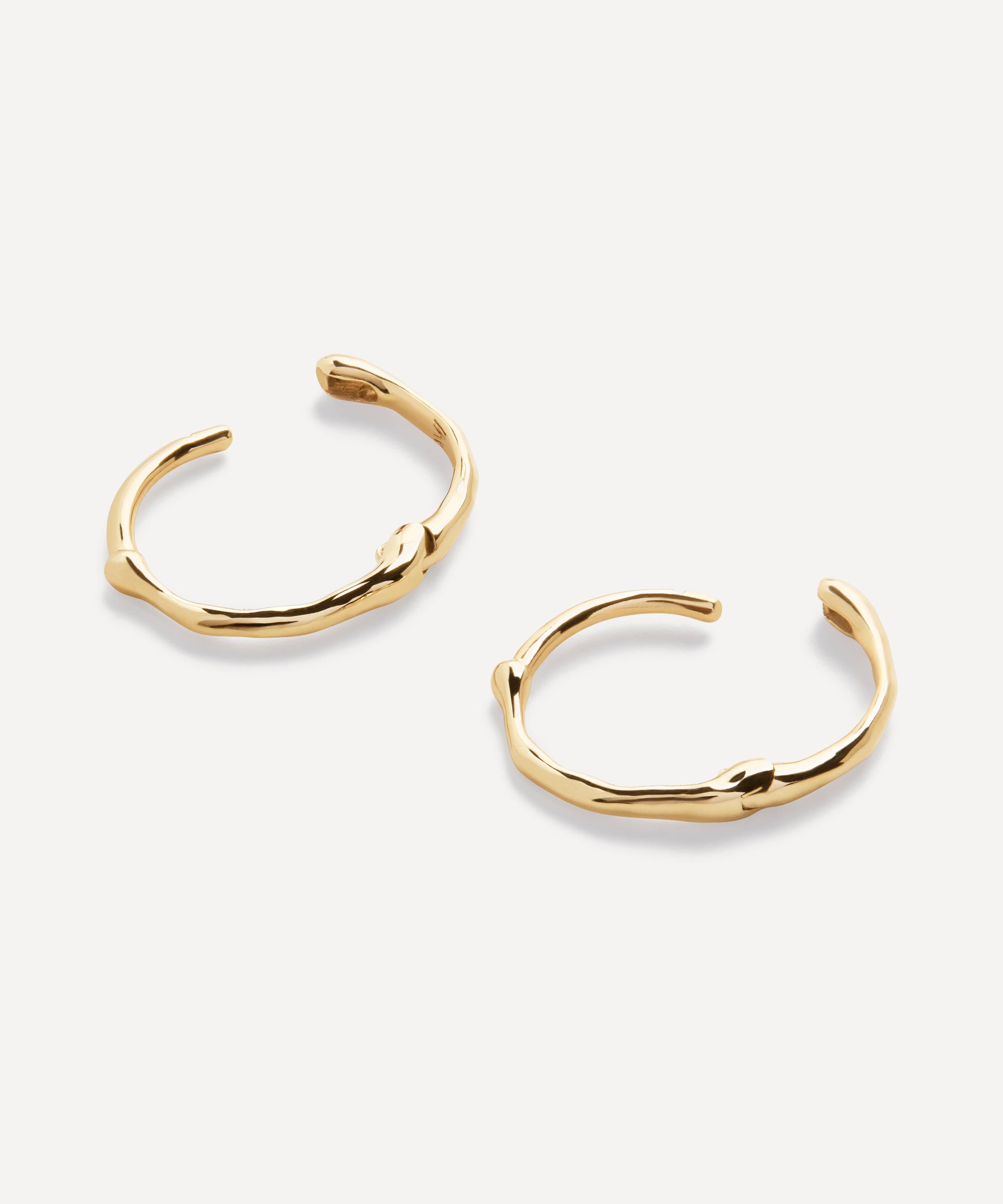 Monica Vinader - 14ct Gold Siren Mini Huggie Hoop Earrings image number 2