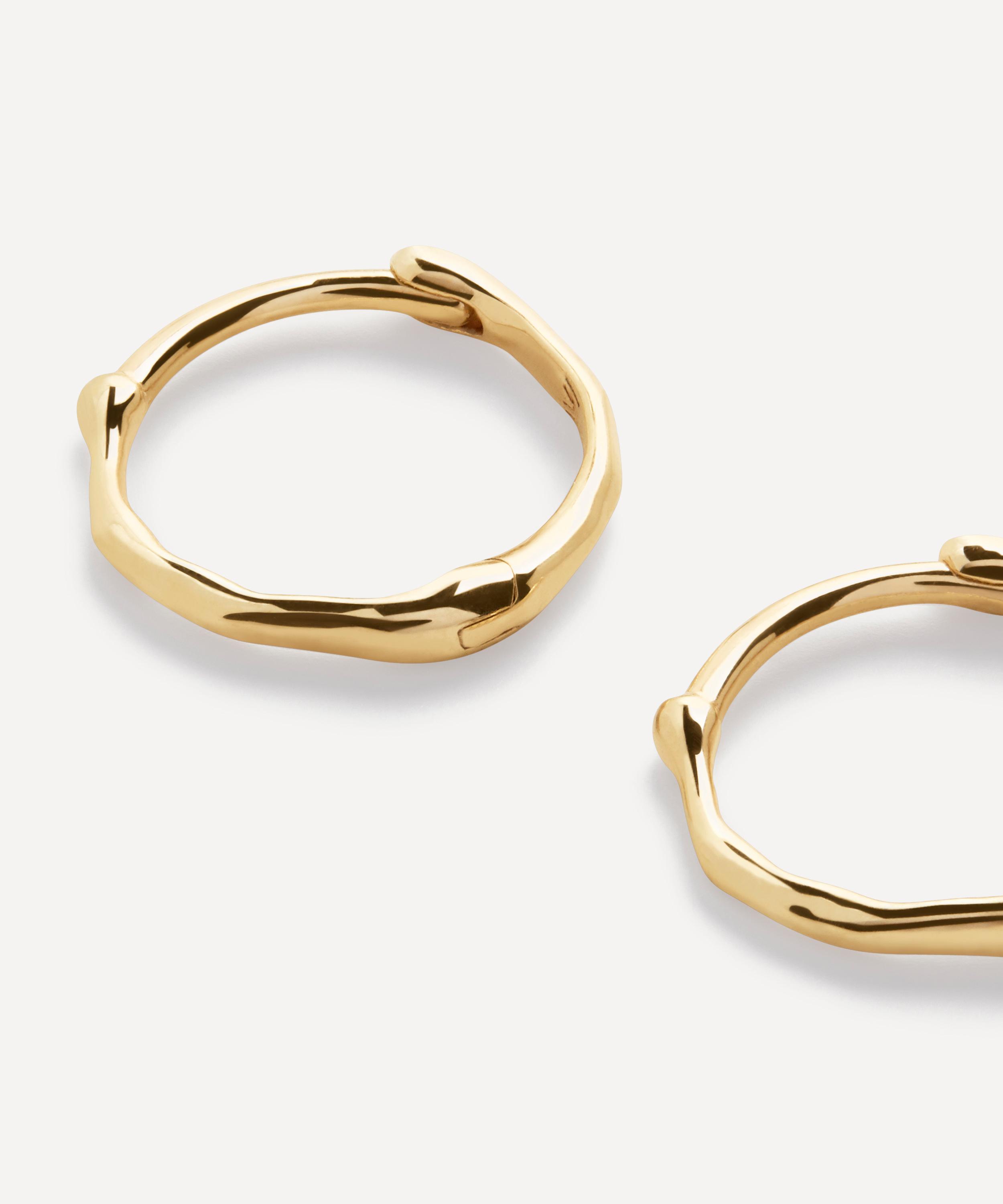 Monica Vinader - 14ct Gold Siren Mini Huggie Hoop Earrings image number 3