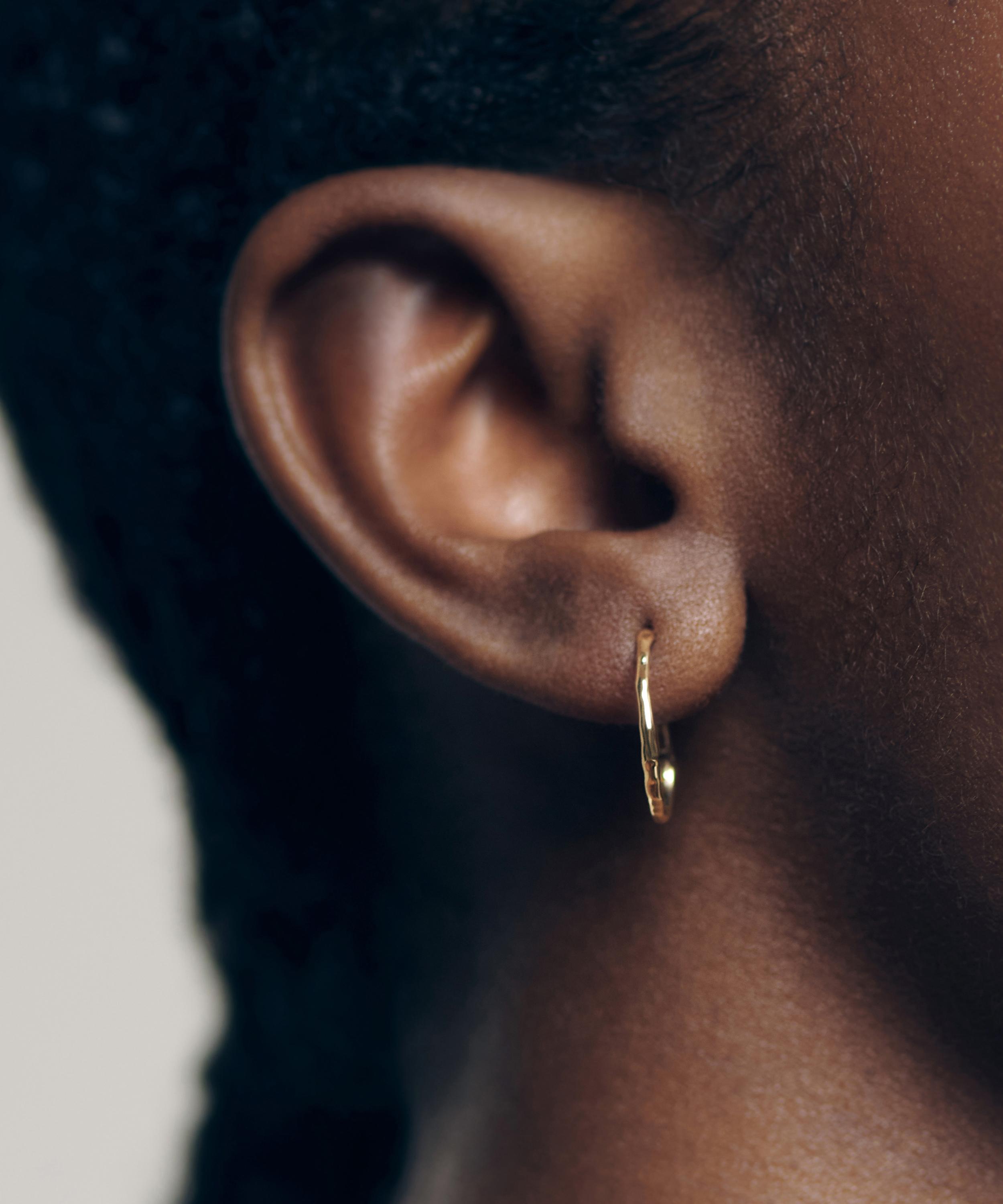 Monica Vinader - 14ct Gold Siren Small Hoop Earrings image number 1