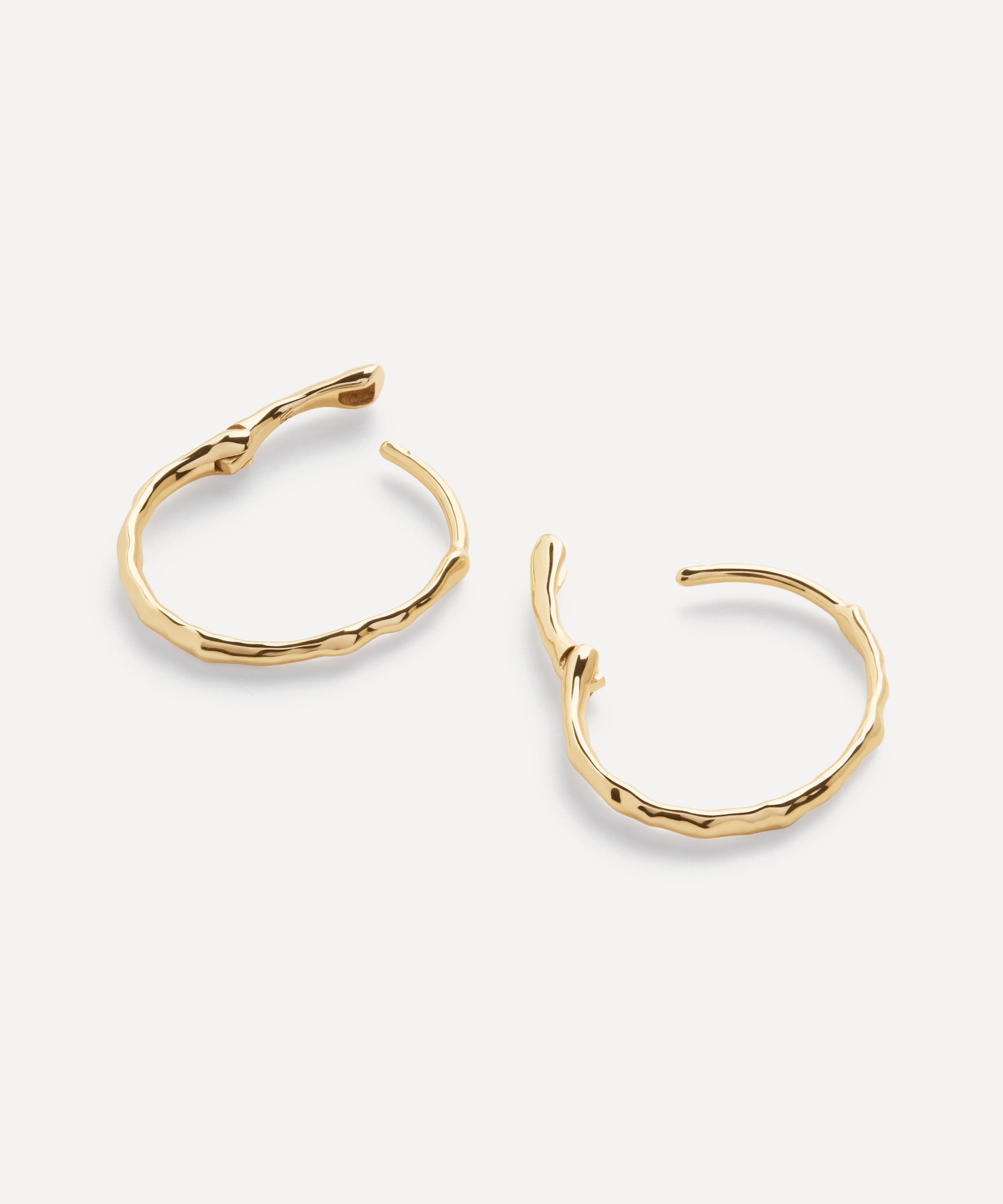 Monica Vinader - 14ct Gold Siren Small Hoop Earrings image number 2