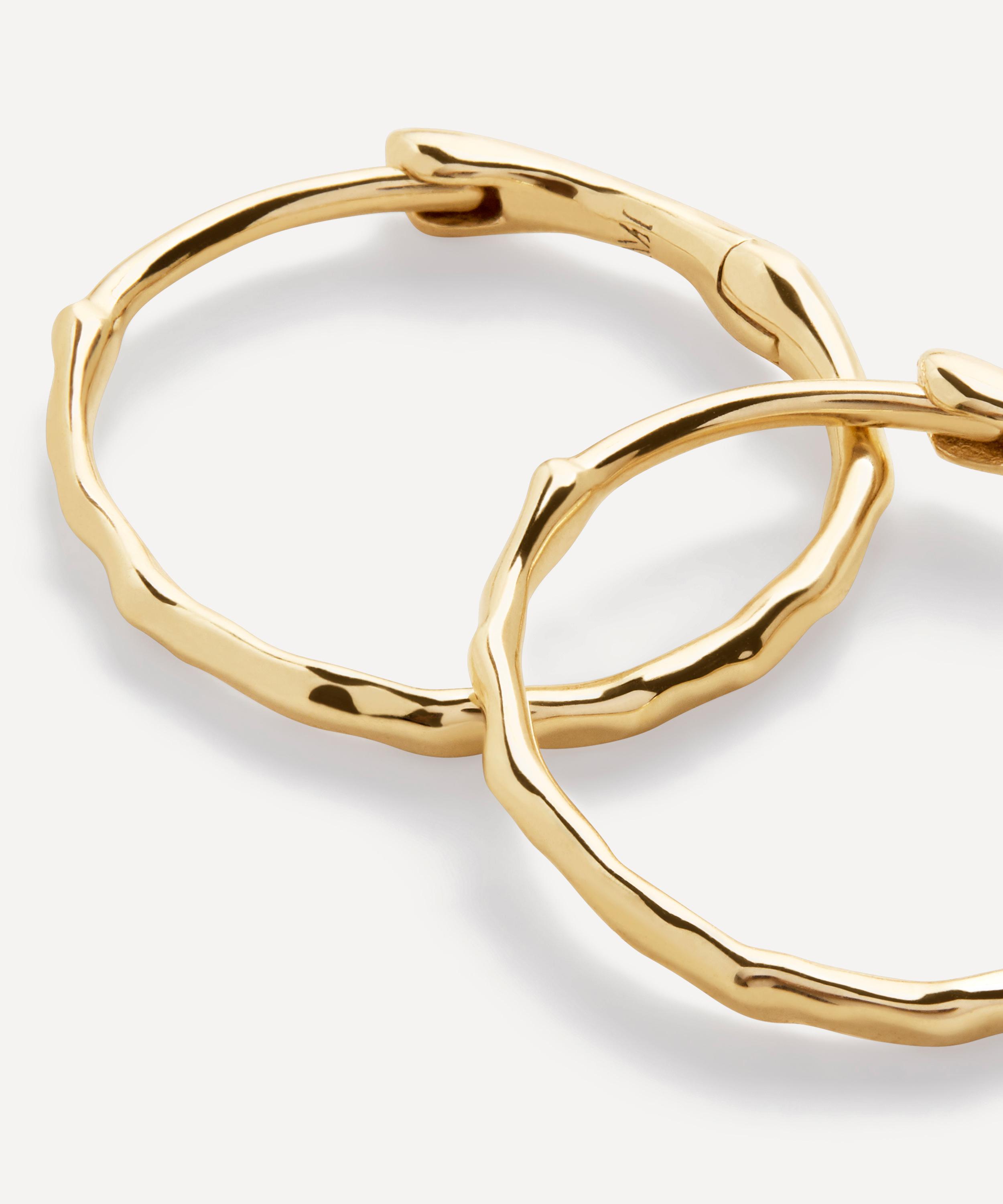 Monica Vinader - 14ct Gold Siren Small Hoop Earrings image number 3