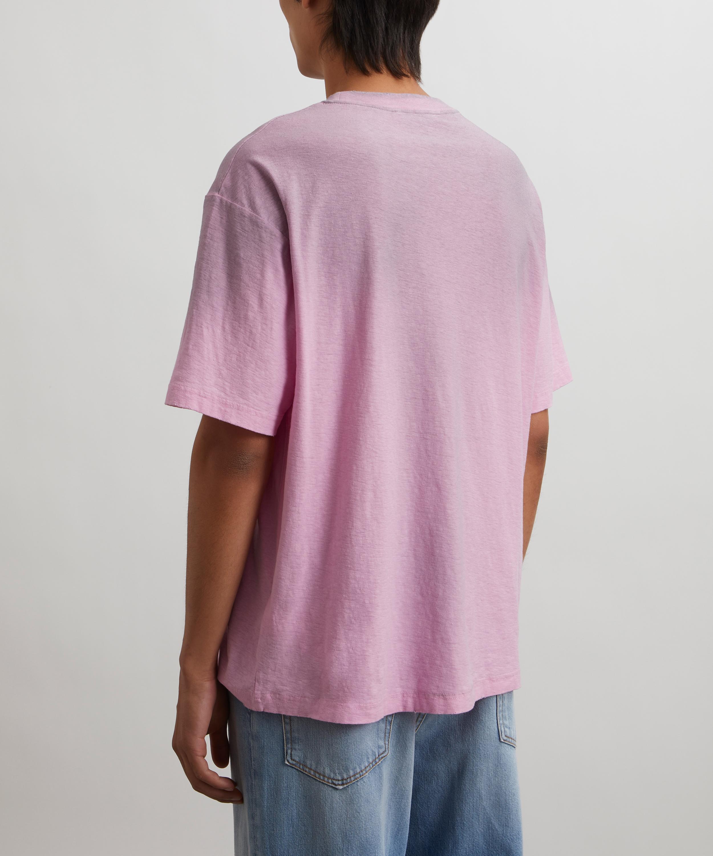 Acne Studios - Cotton Candy Pink Logo Print T-Shirt image number 3