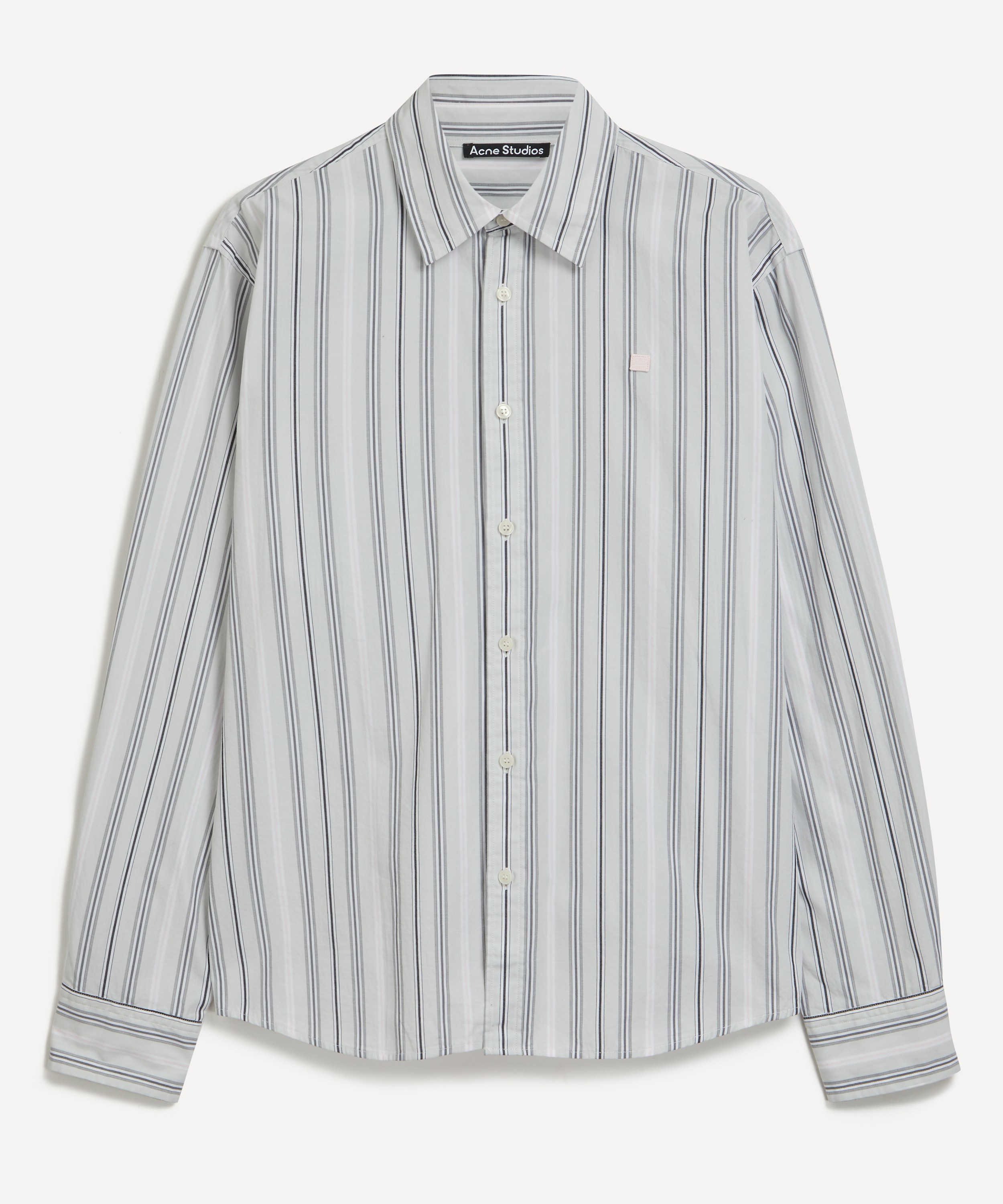 Acne Studios - Face Logo Striped Shirt image number 0