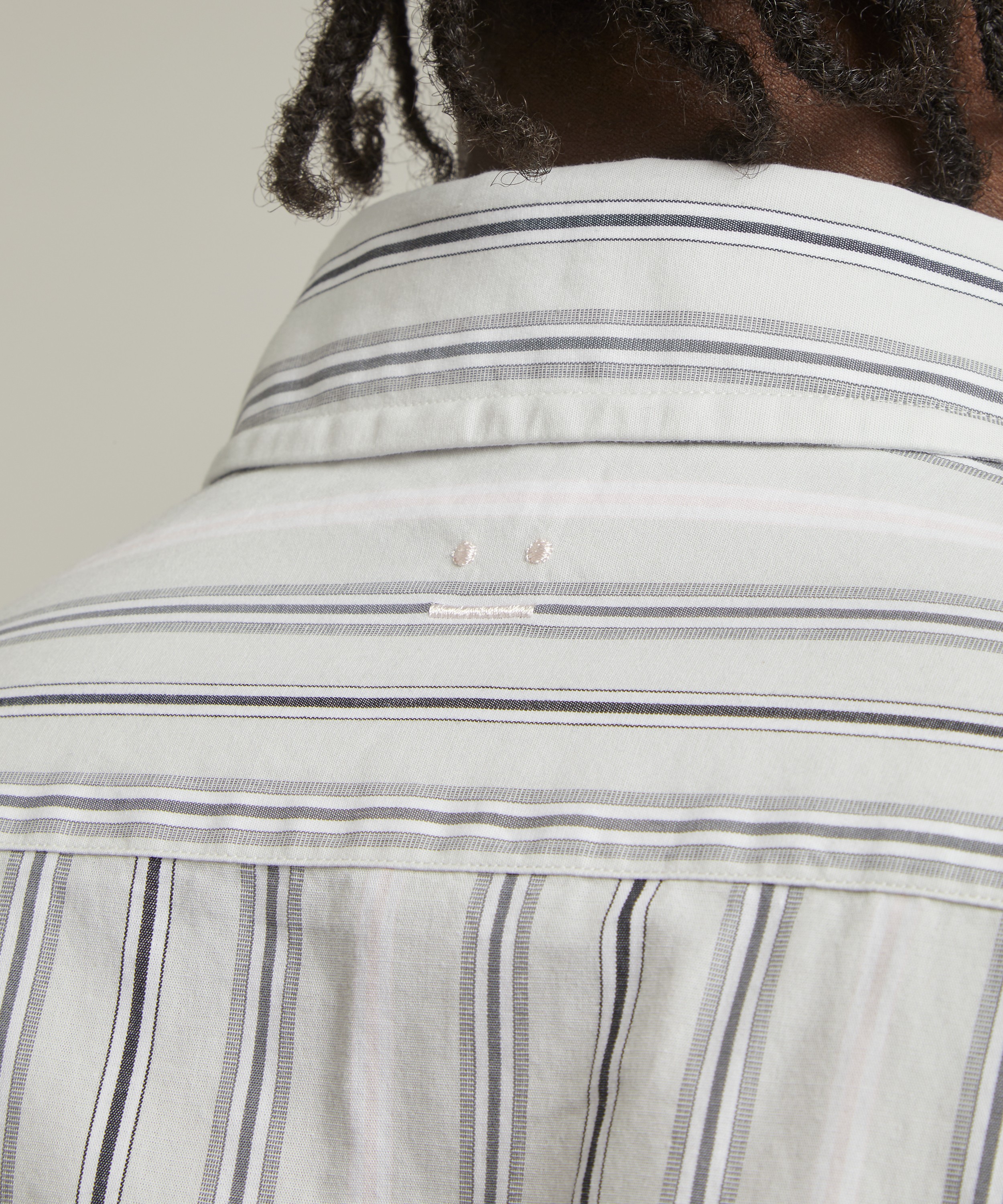 Acne Studios - Face Logo Striped Shirt image number 4