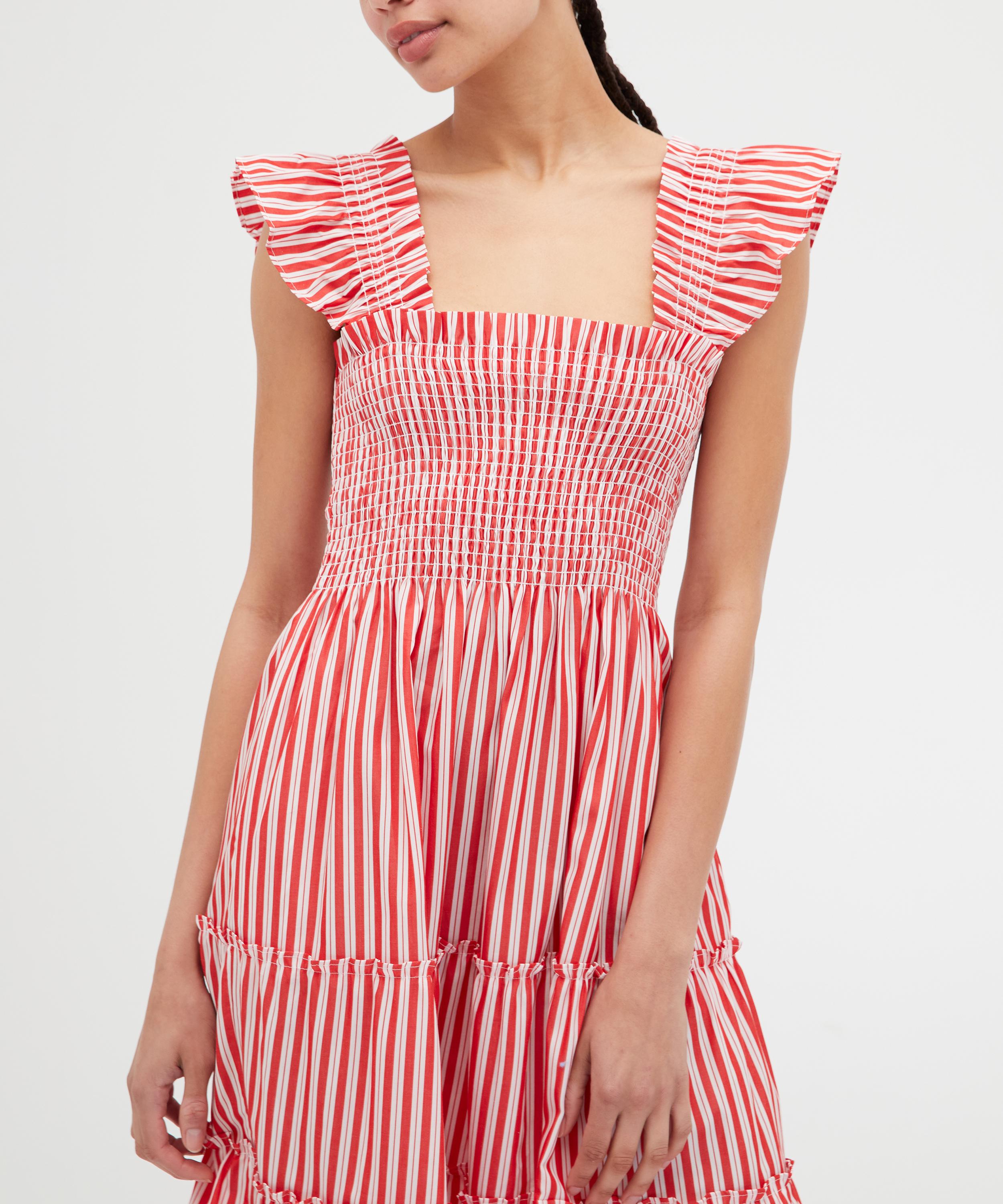 Hill House Home - Ellie Nap Dress in Red Stripe image number 4