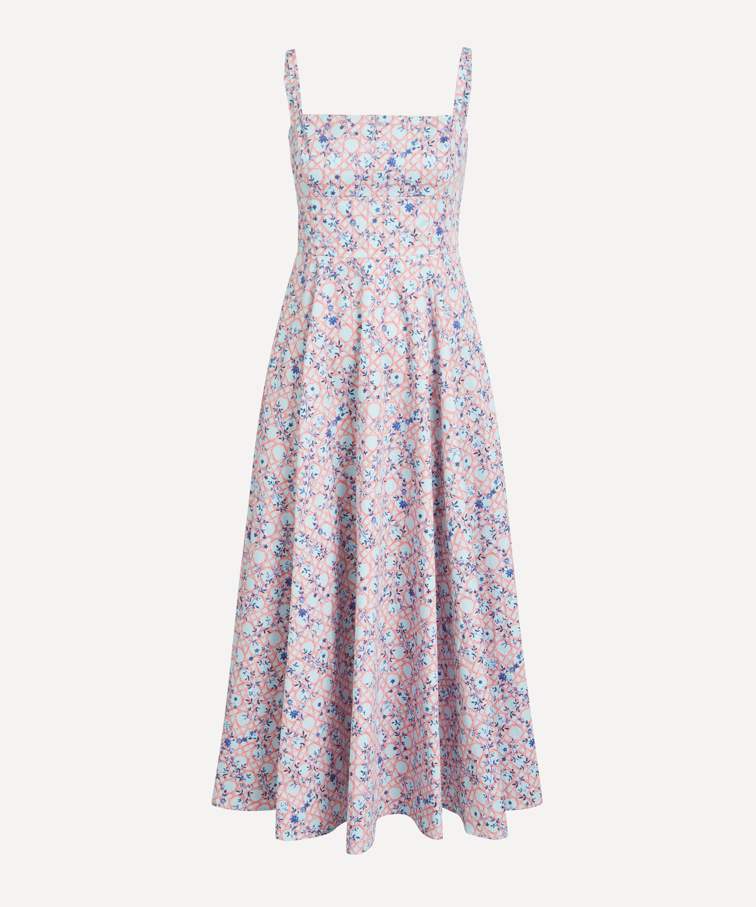 Hill House Home - Margot Dress in Pink Basketweave Vine image number 0