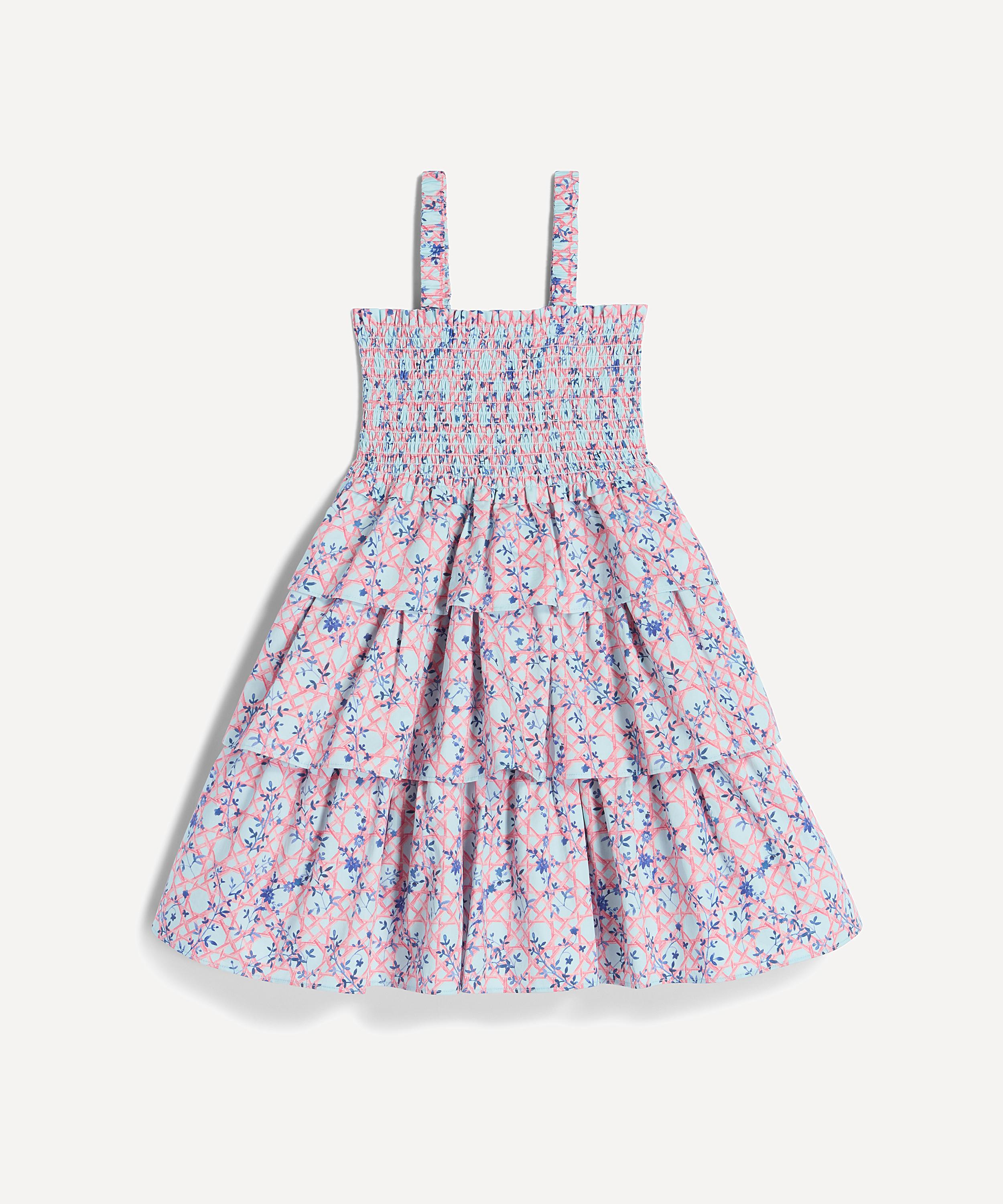 Hill House Home - Tiny Darcy Nap Dress in Pink Basketweave Vine  image number 0