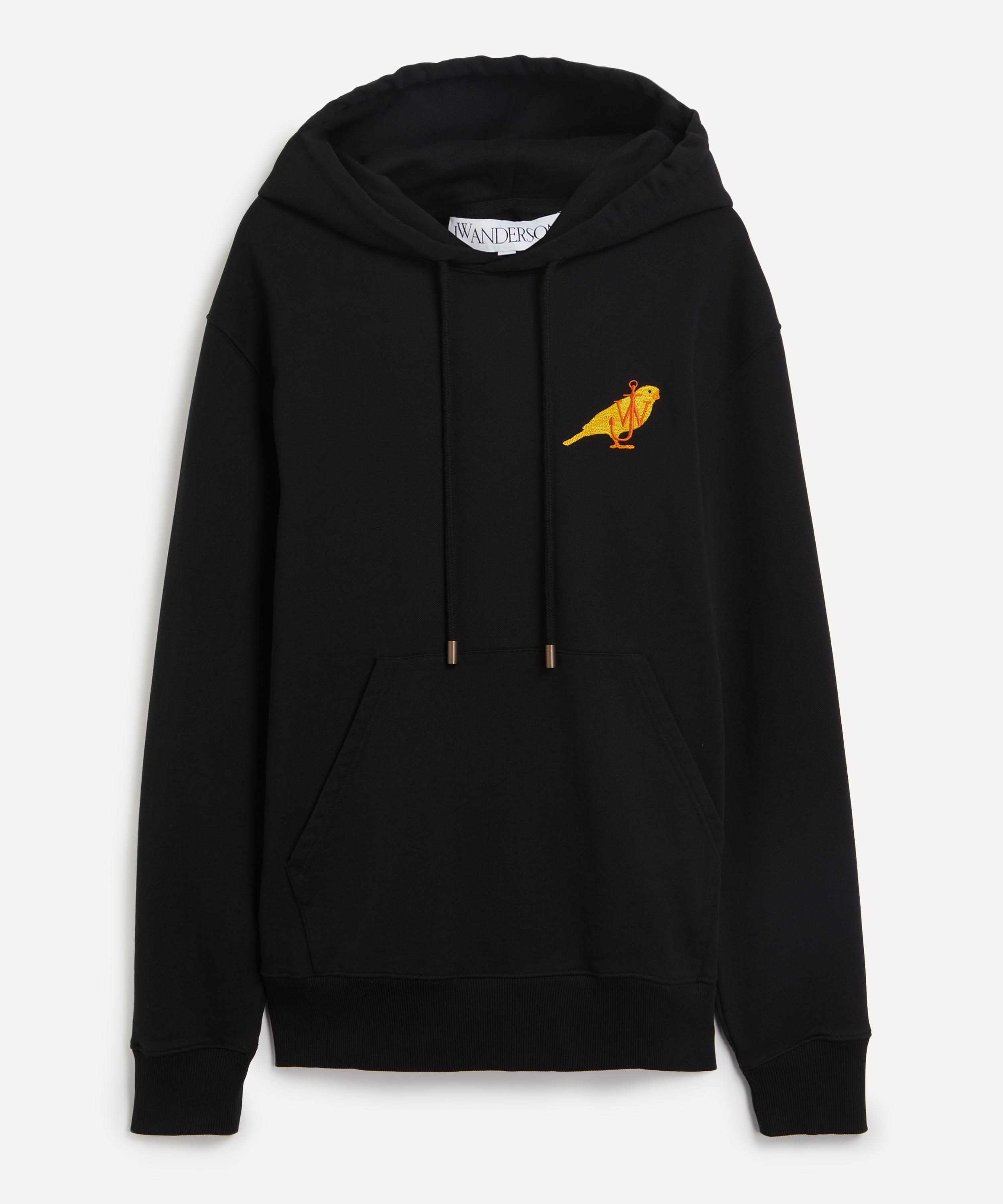 【関税込み】JW Anderson ブラック Canary Embroidered フーディ JW Anderson Canary Embroidery Hoodie | Liberty