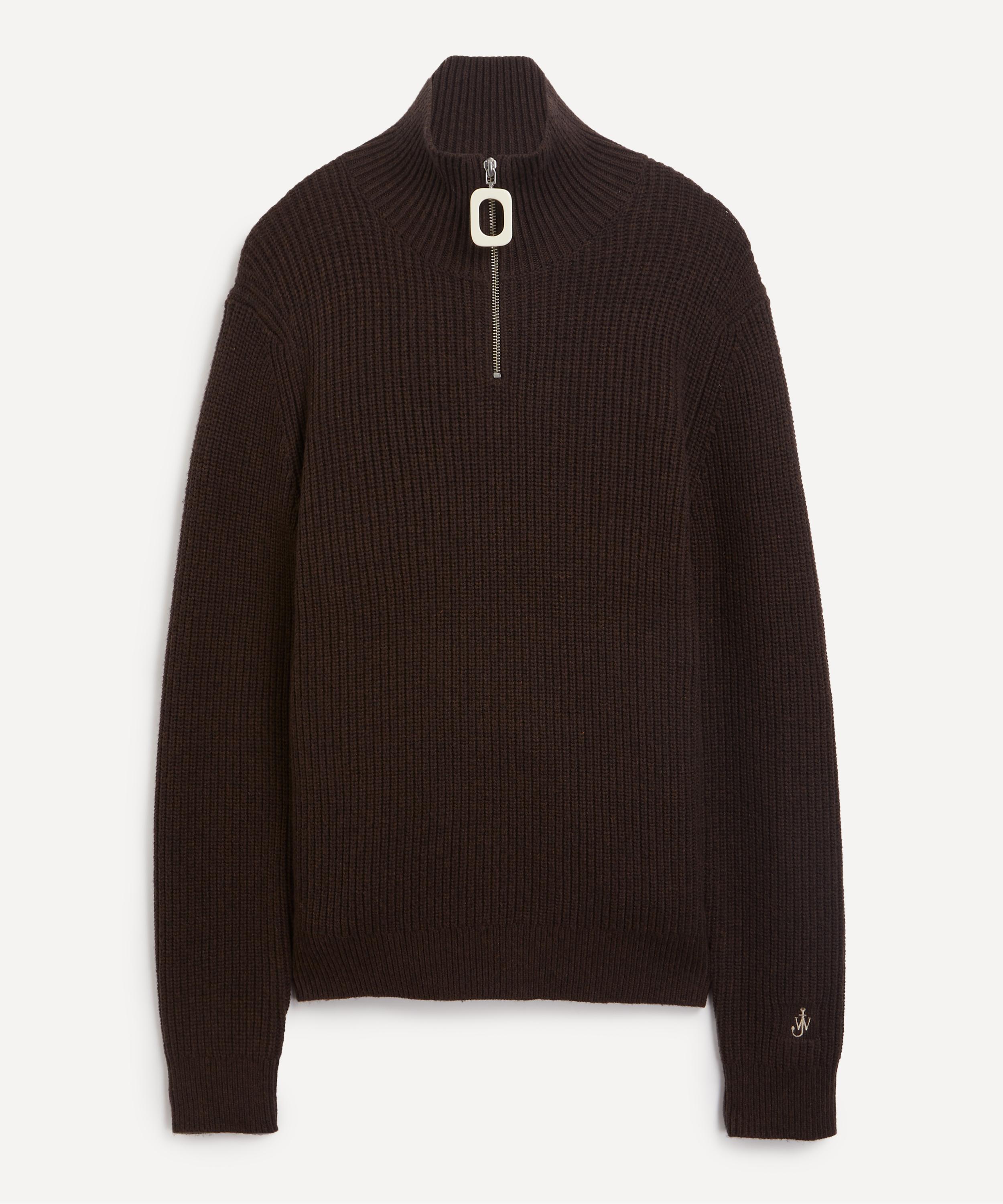 JW Anderson - Chocolate Brown Half-Zip Jumper image number 0