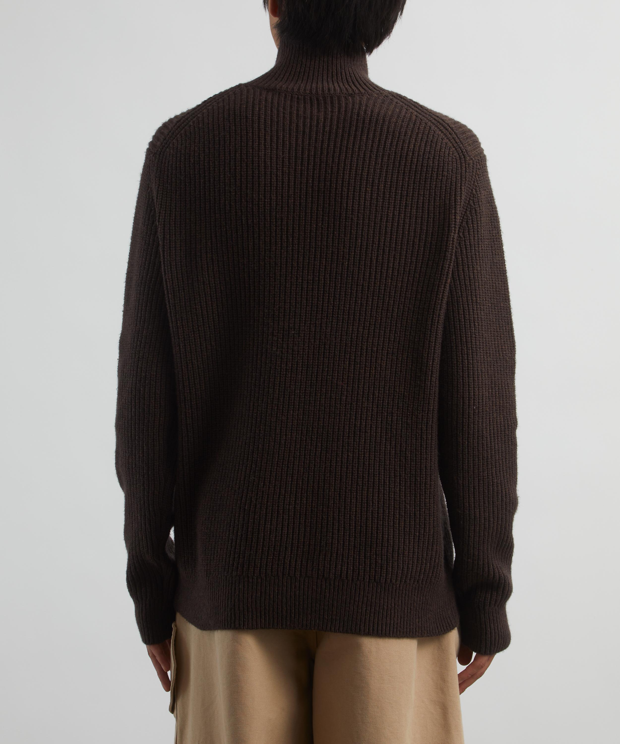 JW Anderson - Chocolate Brown Half-Zip Jumper image number 3