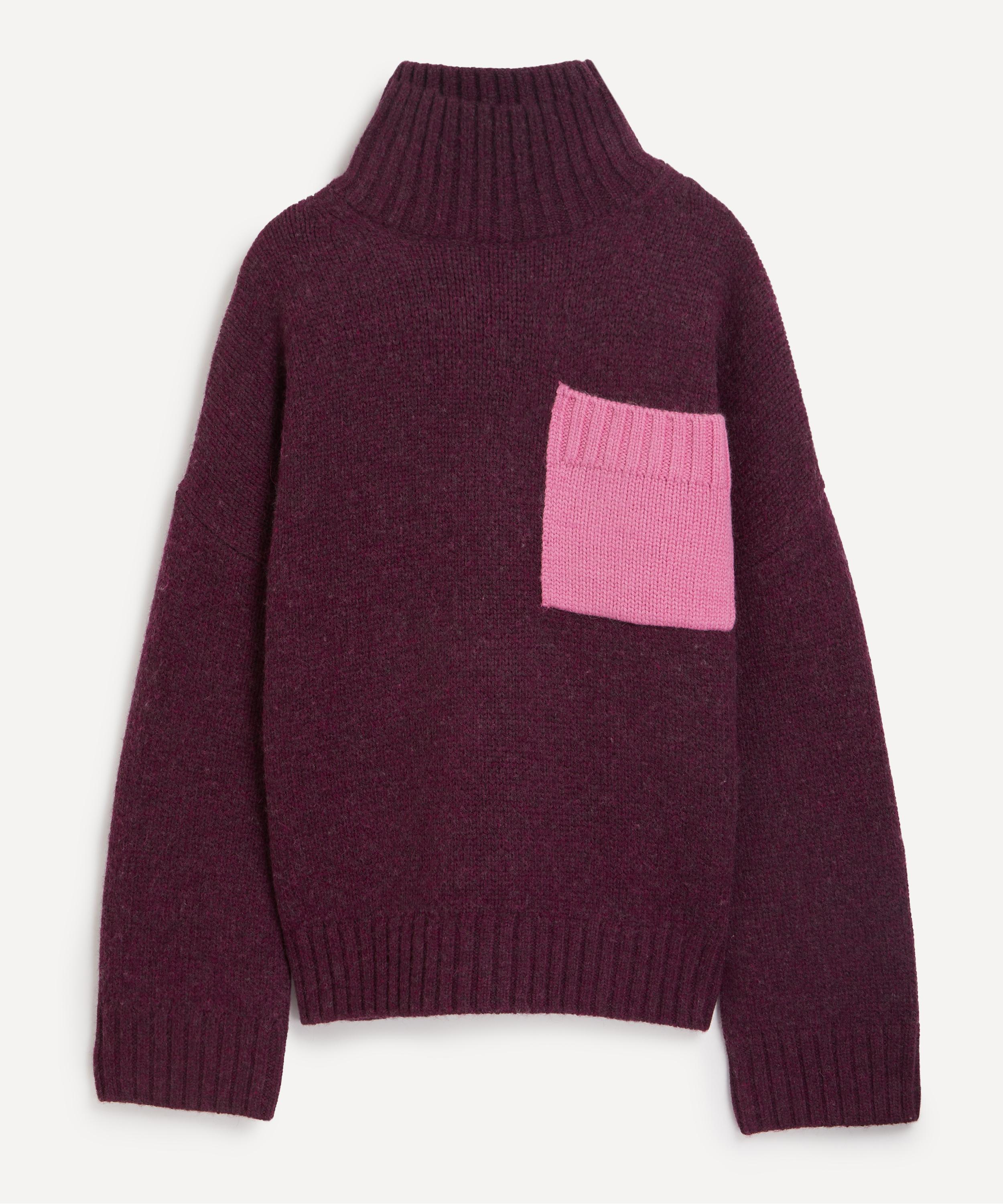 JW Anderson - Burgundy Patch Pocket Turtleneck Jumper image number 0