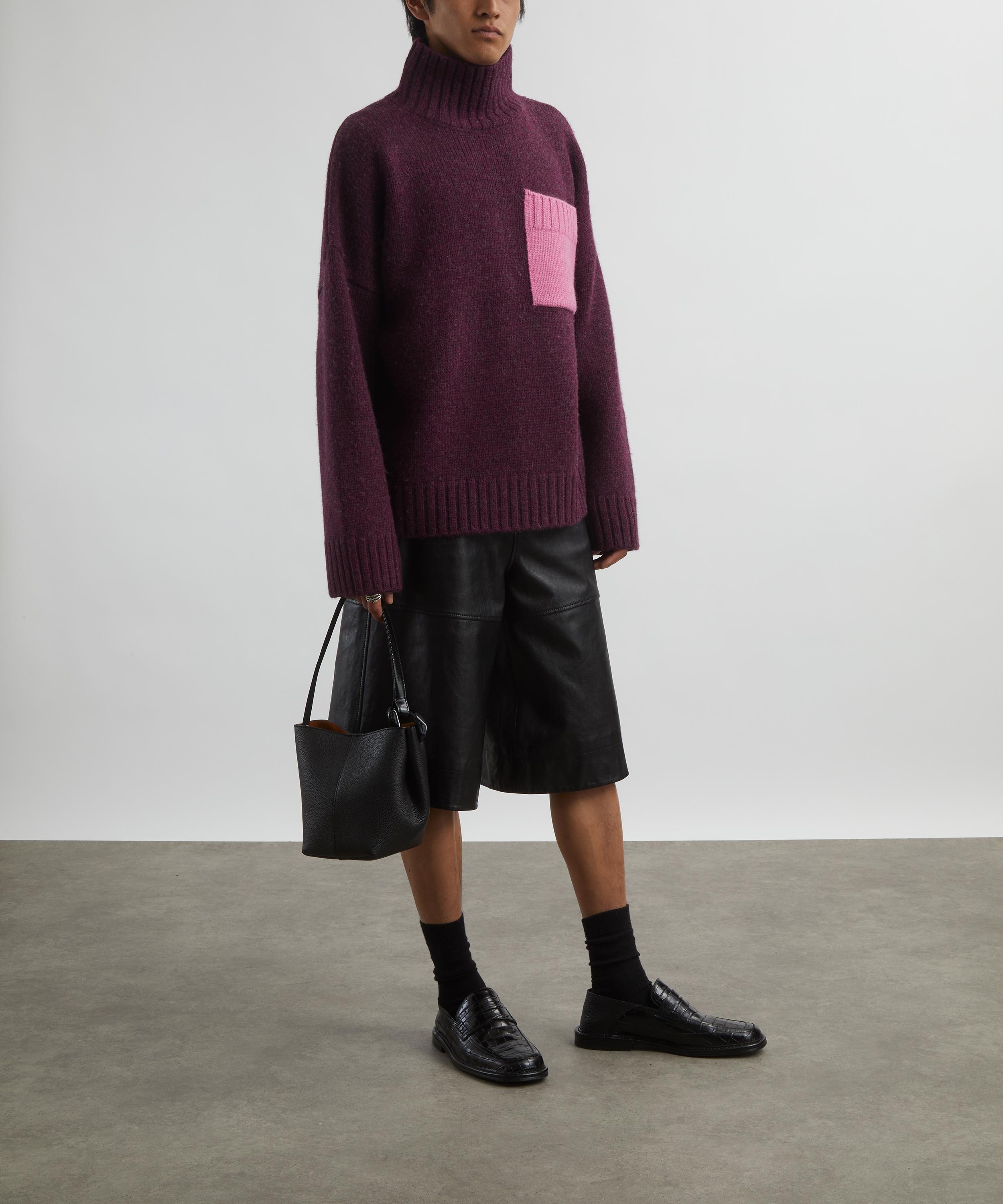 JW Anderson - Burgundy Patch Pocket Turtleneck Jumper image number 1