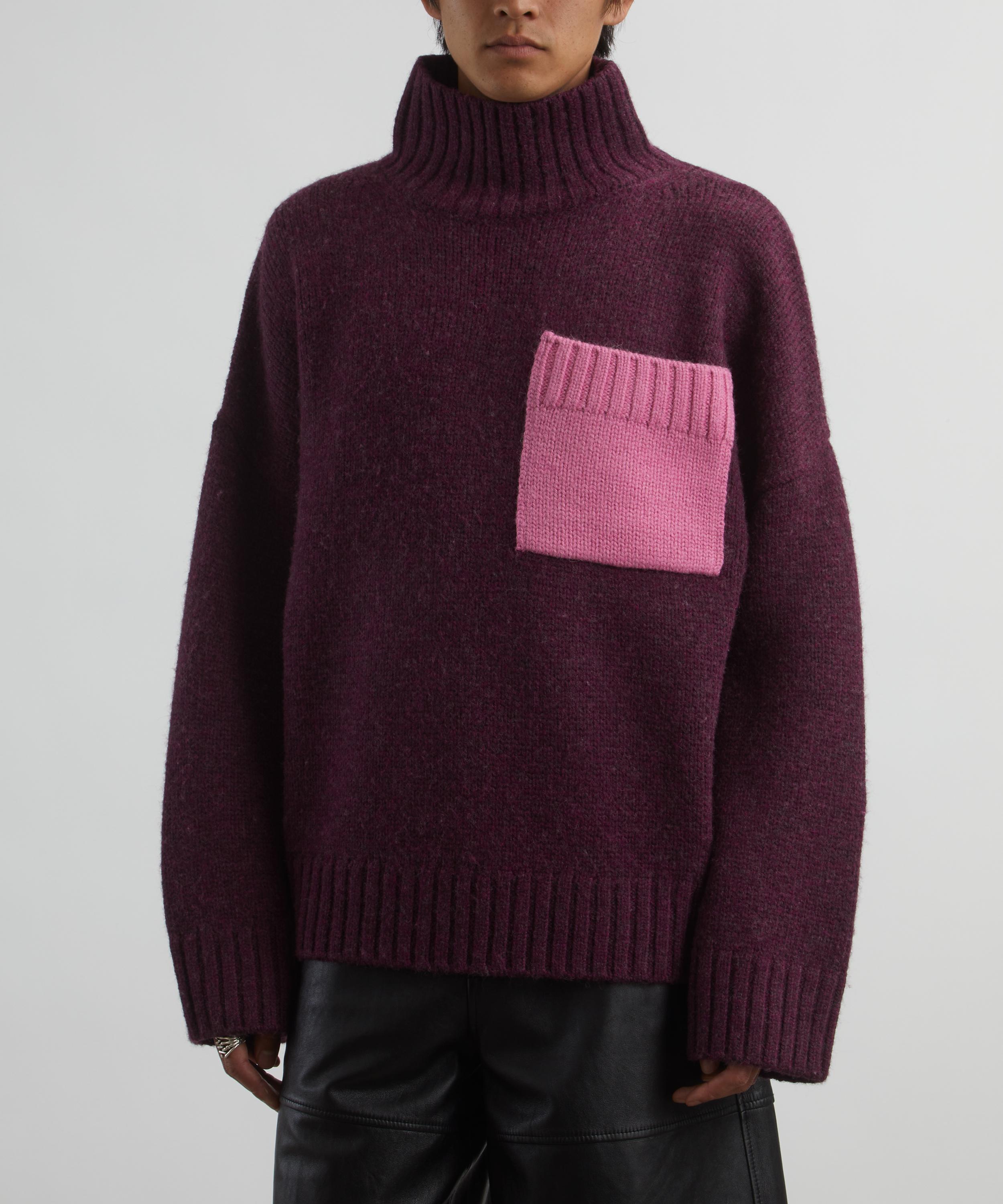 JW Anderson - Burgundy Patch Pocket Turtleneck Jumper image number 2