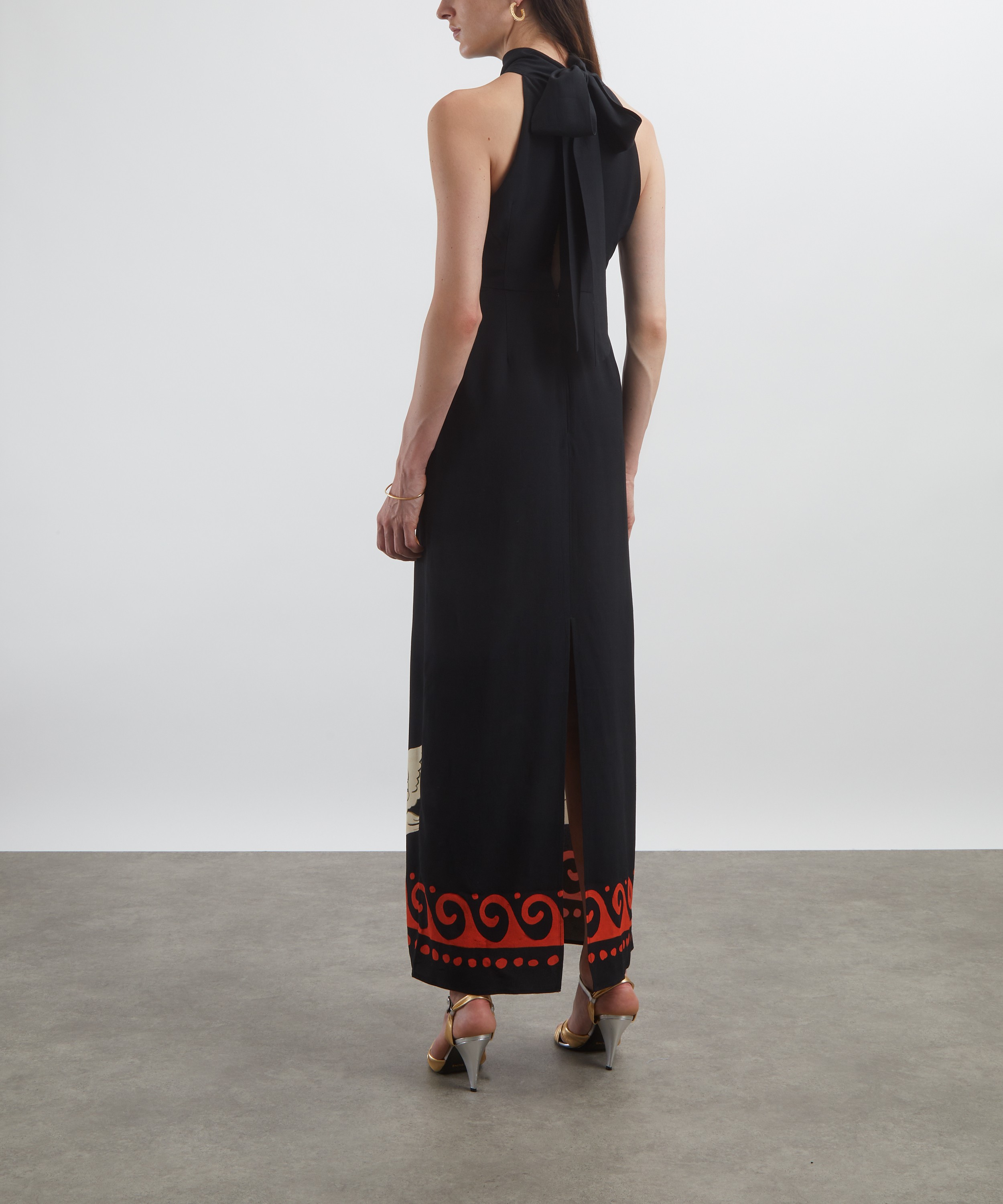 KITRI - Jacquetta Black Cygnus and Lyra Print Halterneck Maxi-Dress image number 3