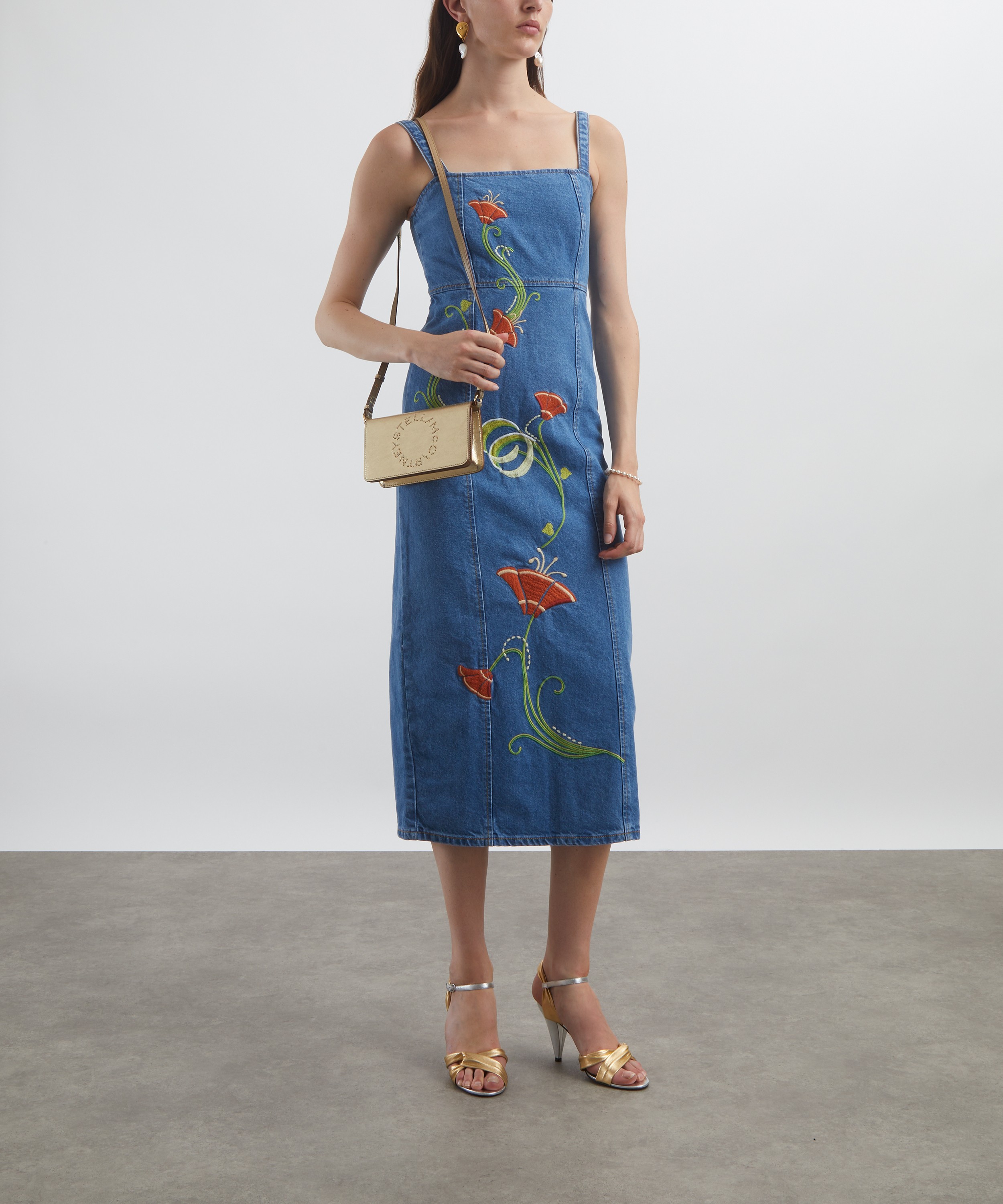 KITRI - Ursula Denim Embroidered Midi-Dress image number 1