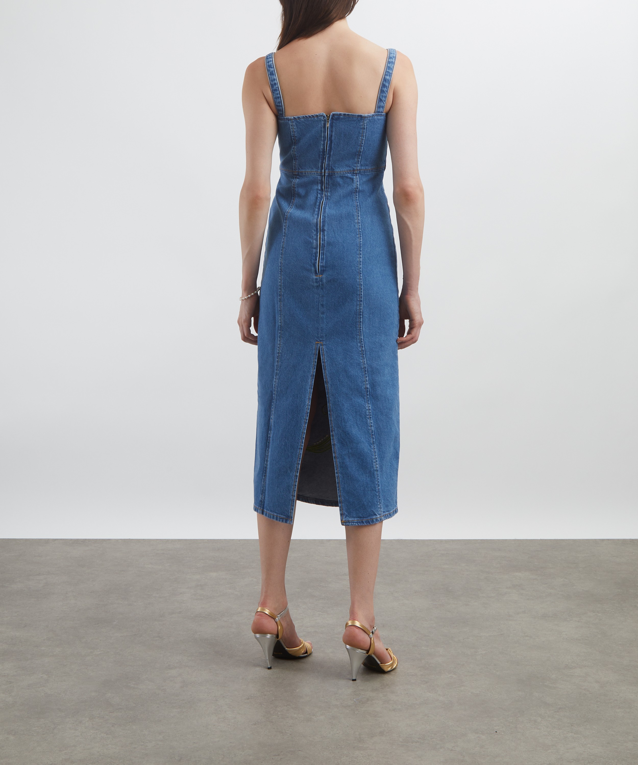 KITRI - Ursula Denim Embroidered Midi-Dress image number 3