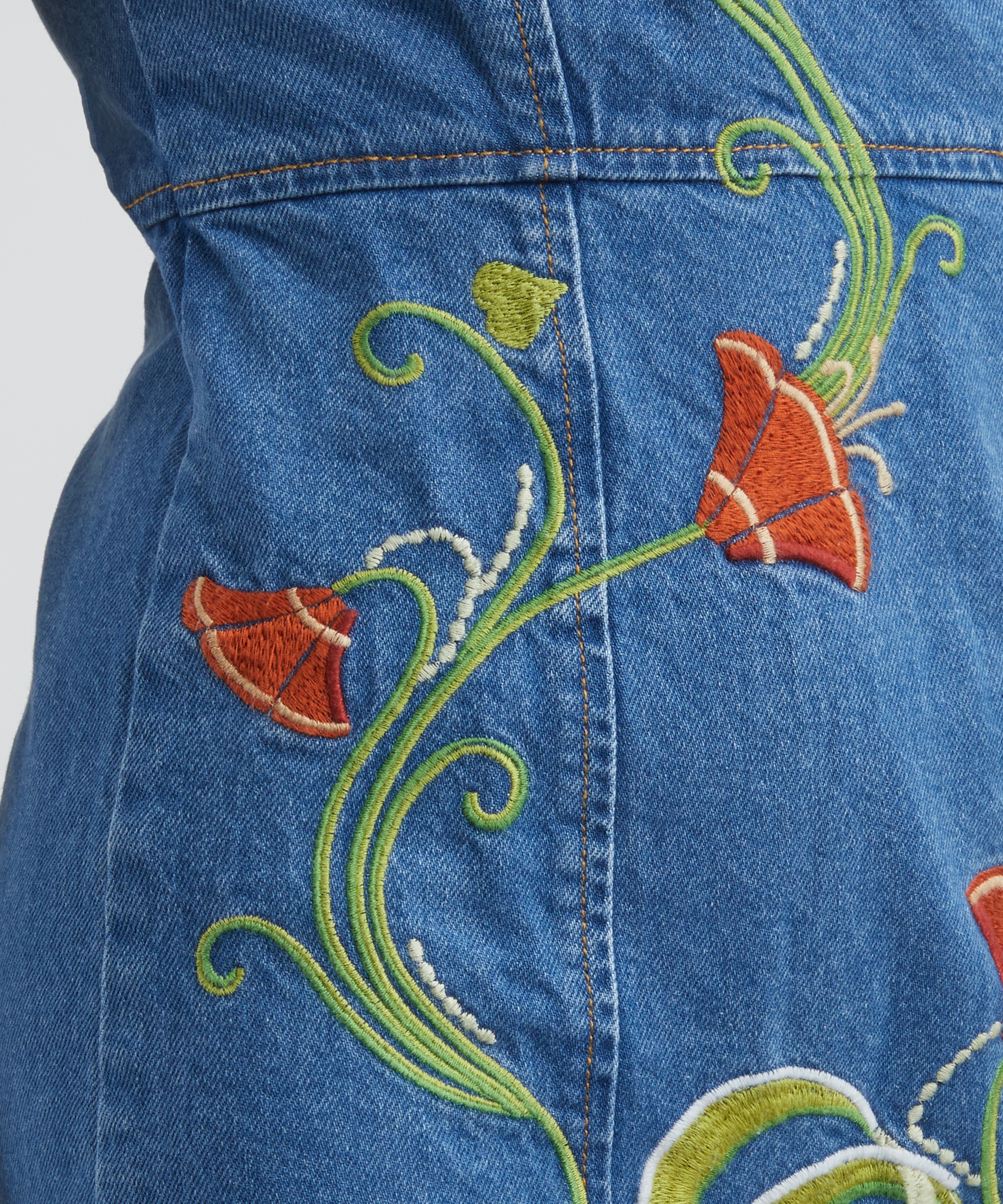 KITRI - Ursula Denim Embroidered Midi-Dress image number 4