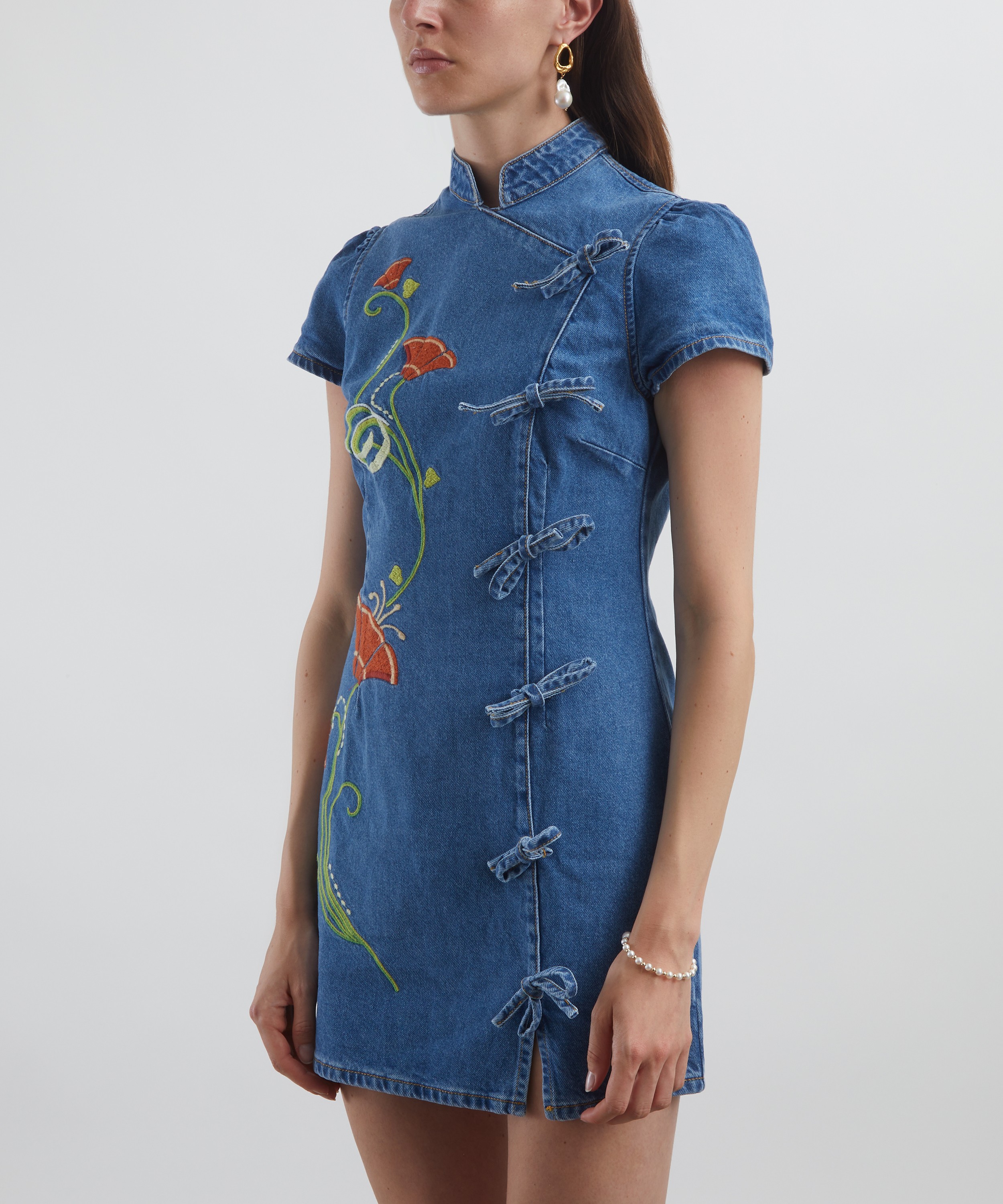 KITRI - Harlow Denim Embroidered Mini-Dress image number 2