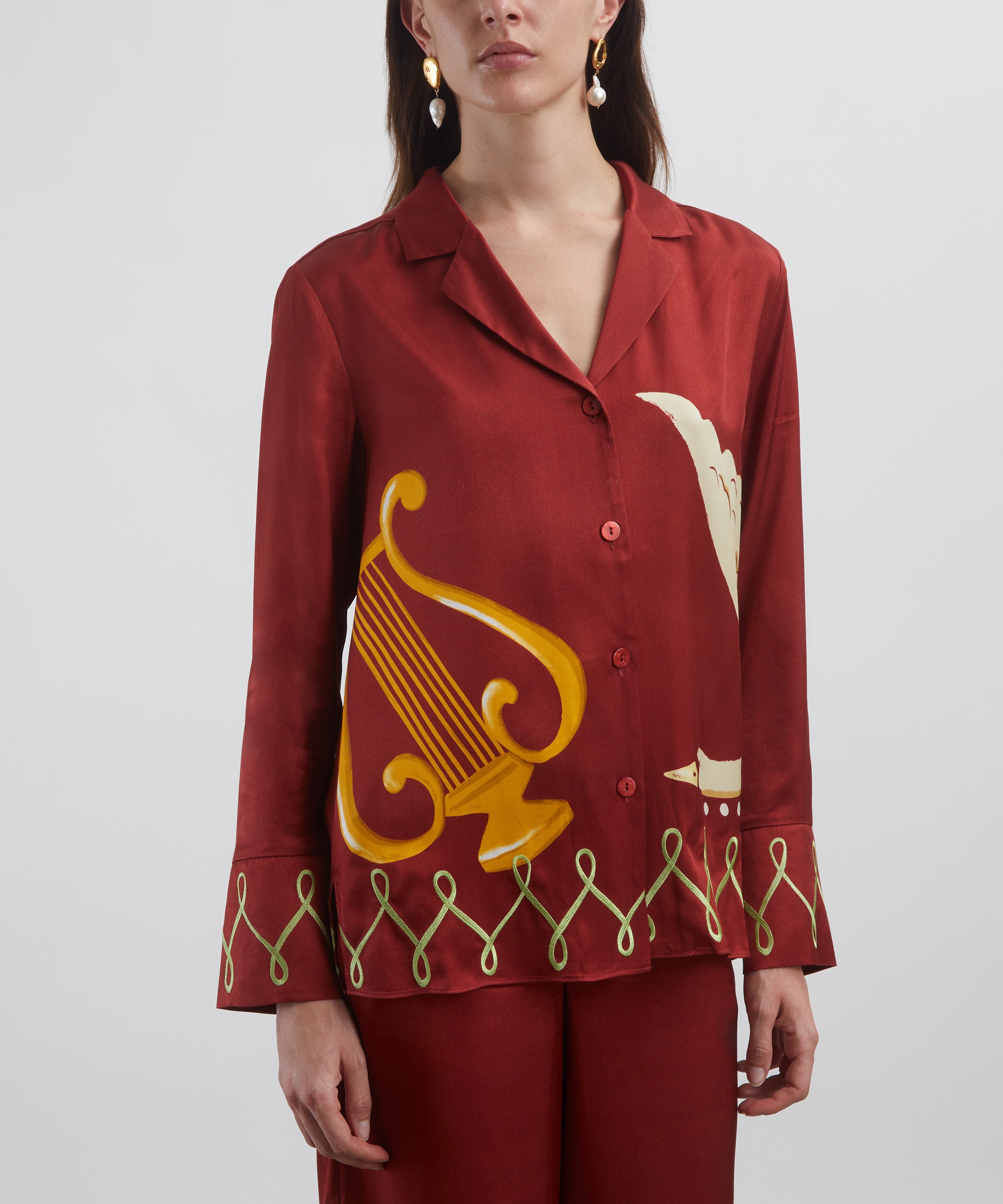 KITRI - Cady Merlot Cygnus and Lyra Embroidered Shirt image number 2