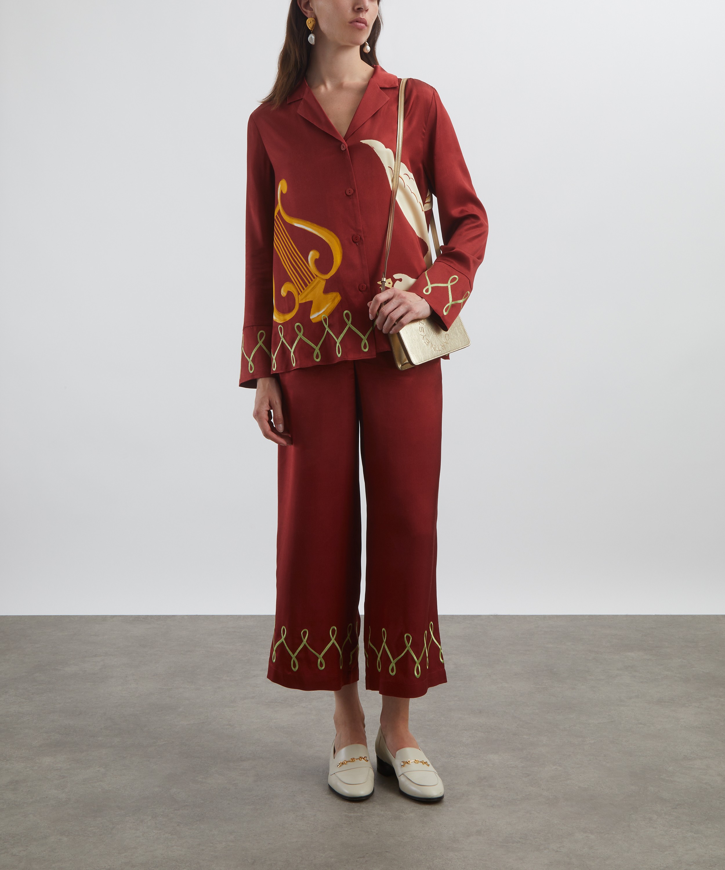 KITRI - Romina Merlot Cygnus and Lyra Embroidered Trousers image number 1