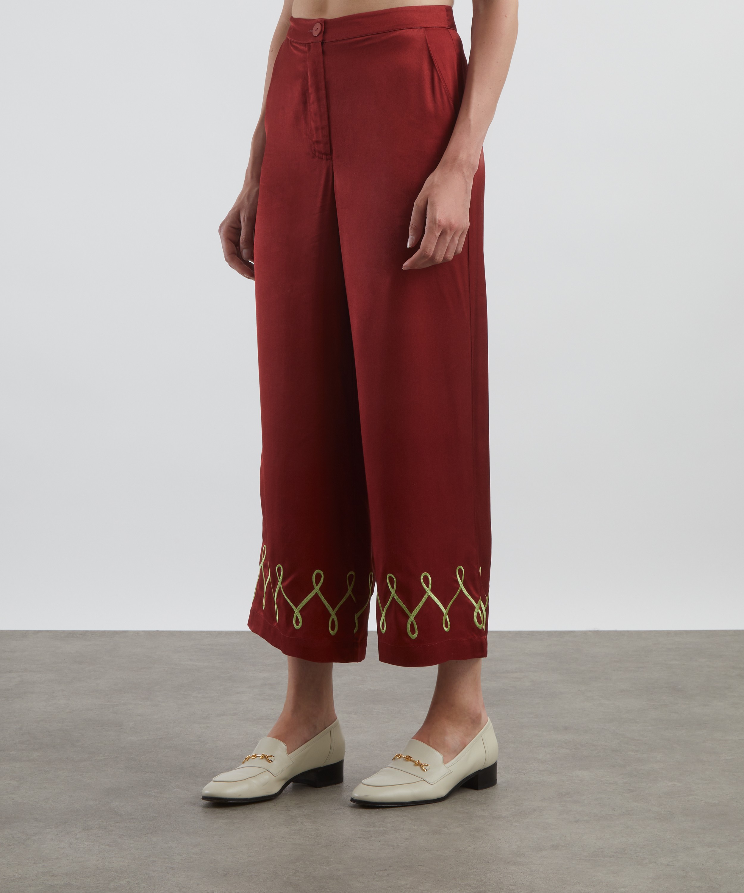 KITRI - Romina Merlot Cygnus and Lyra Embroidered Trousers image number 2