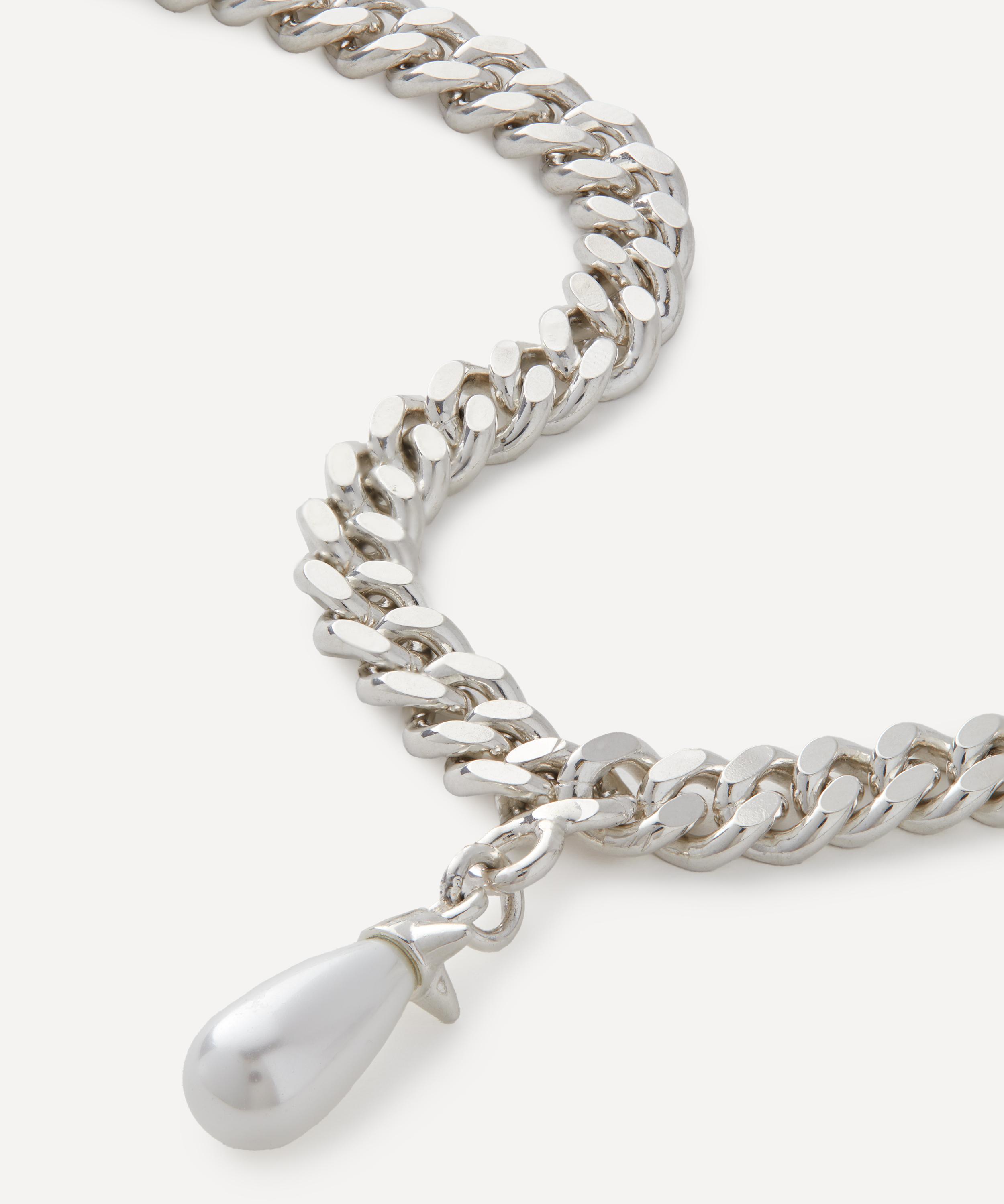 Maria Nilsdotter - Sterling Silver Chunky Chain Drop Pearl Necklace image number 0