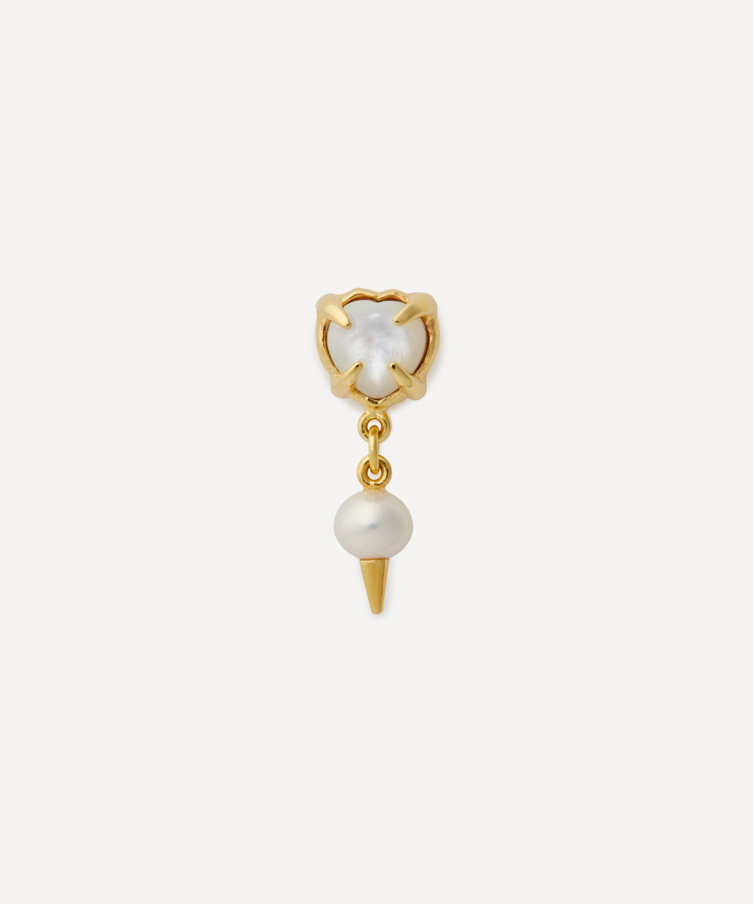 Maria Nilsdotter - 18ct Gold-Plated Single Love Faceted Hoop Earring image number 0