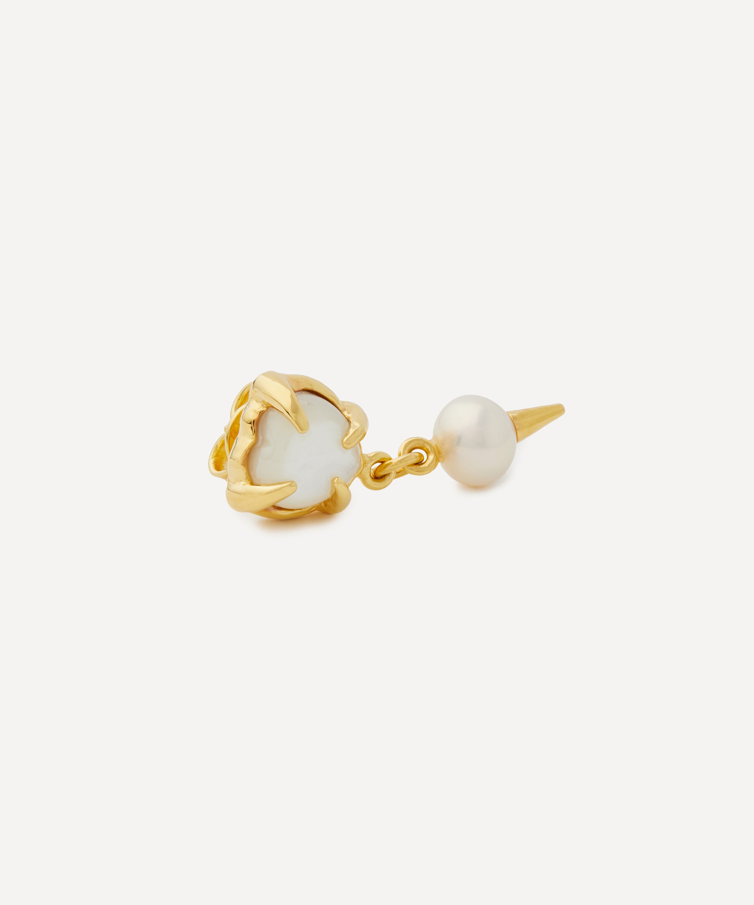 Maria Nilsdotter - 18ct Gold-Plated Single Love Faceted Hoop Earring image number 2