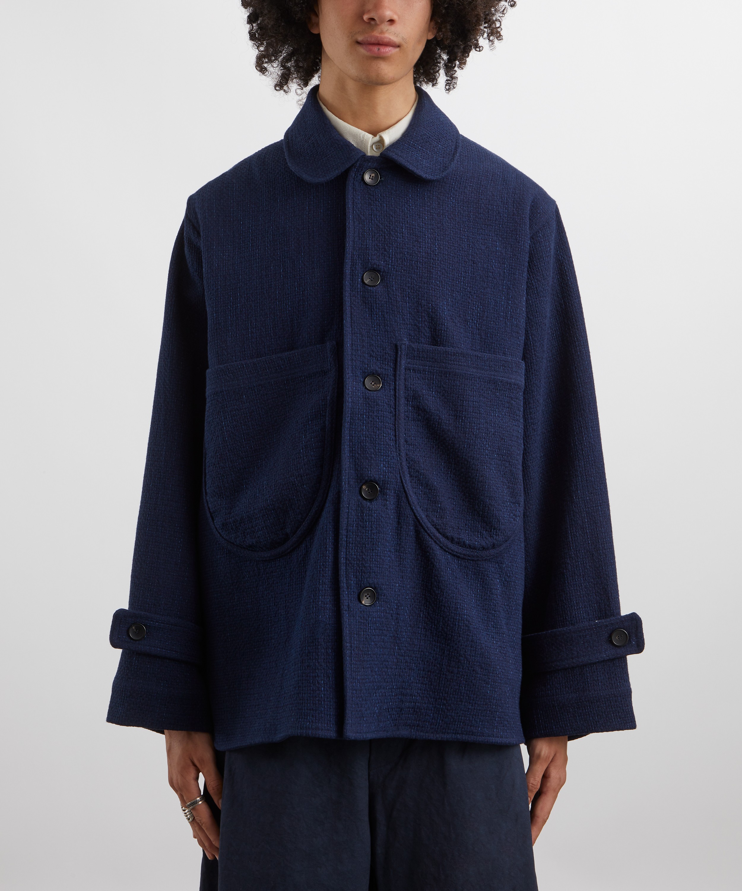 CAWLEY - Japanese Sashiko Stitch Indigo Alfie Jacket image number 2