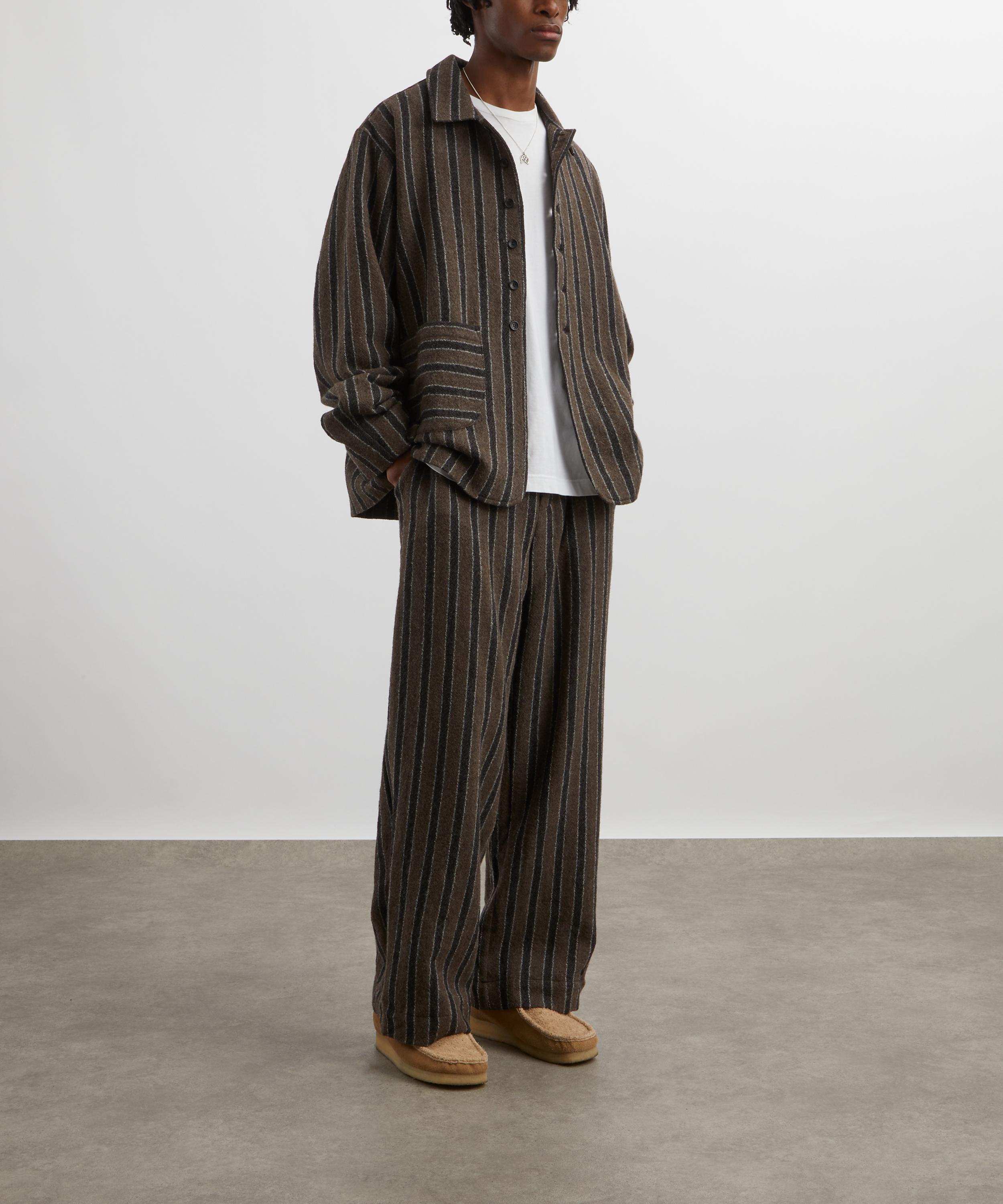 CAWLEY - Willa Pleated Striped Wool Trousers image number 1