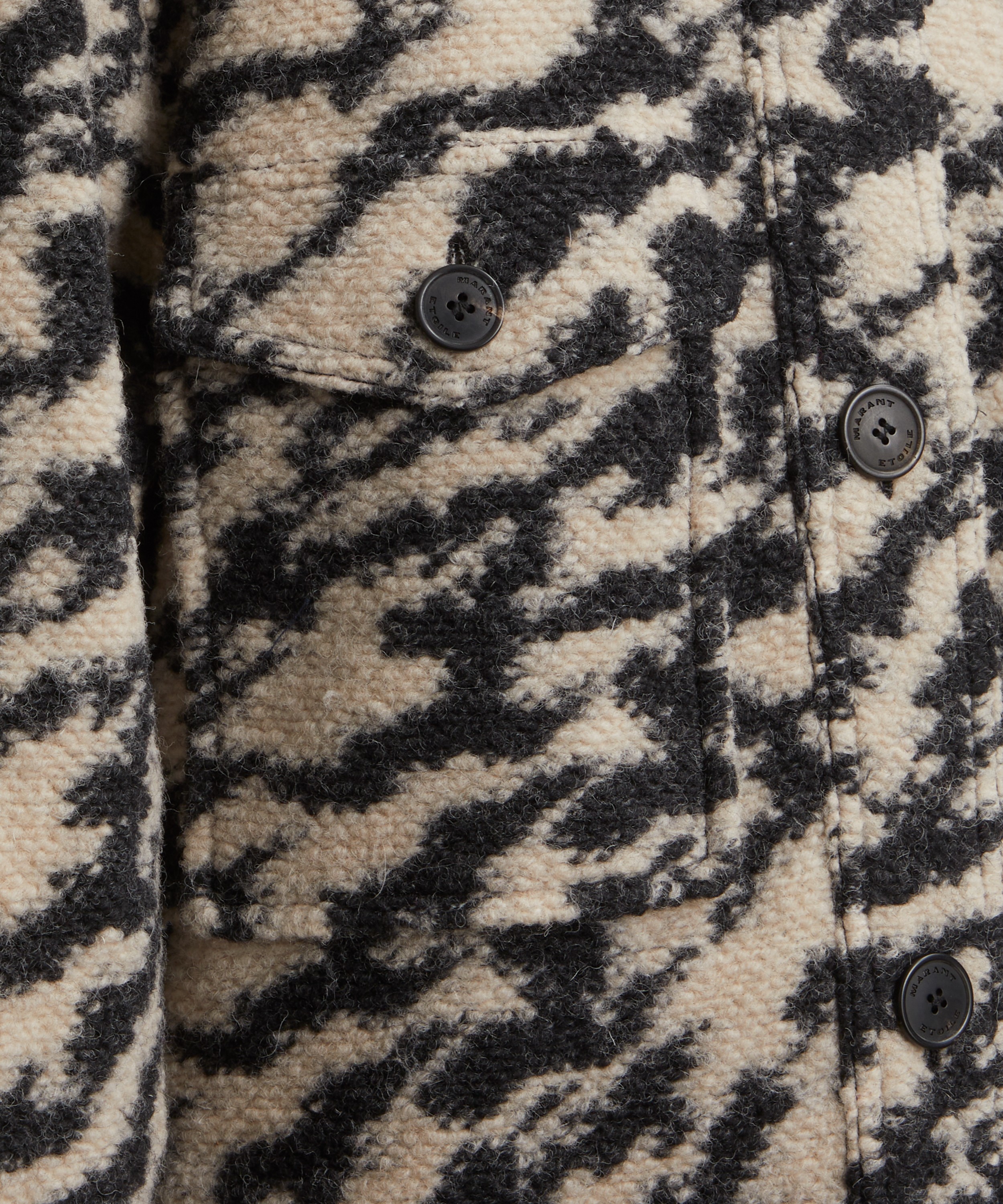 Isabel Marant Étoile - Ferida Zebra Print Wool-Blend Jacket image number 4