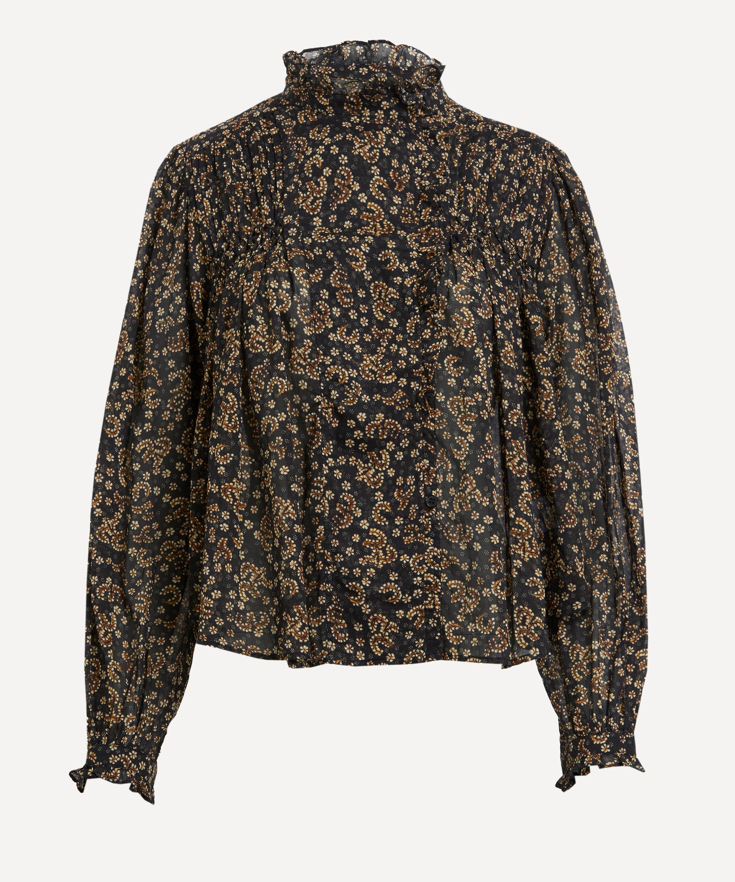 Isabel Marant Étoile - Dubna Cotton Voile Smocked Blouse image number 0