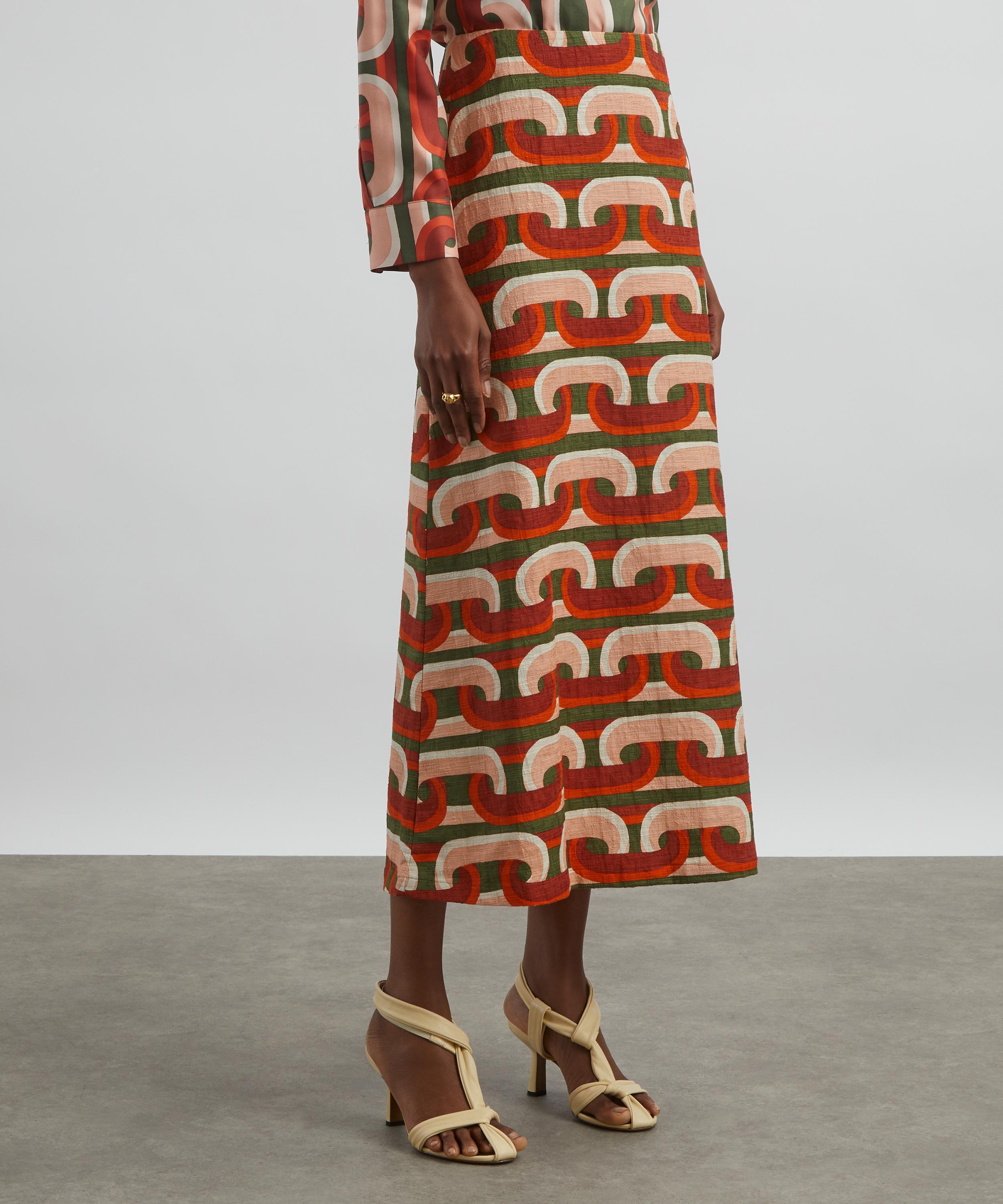 La DoubleJ - A-Long Skirt in Prometheus Pale Pink Shot Cotton image number 2