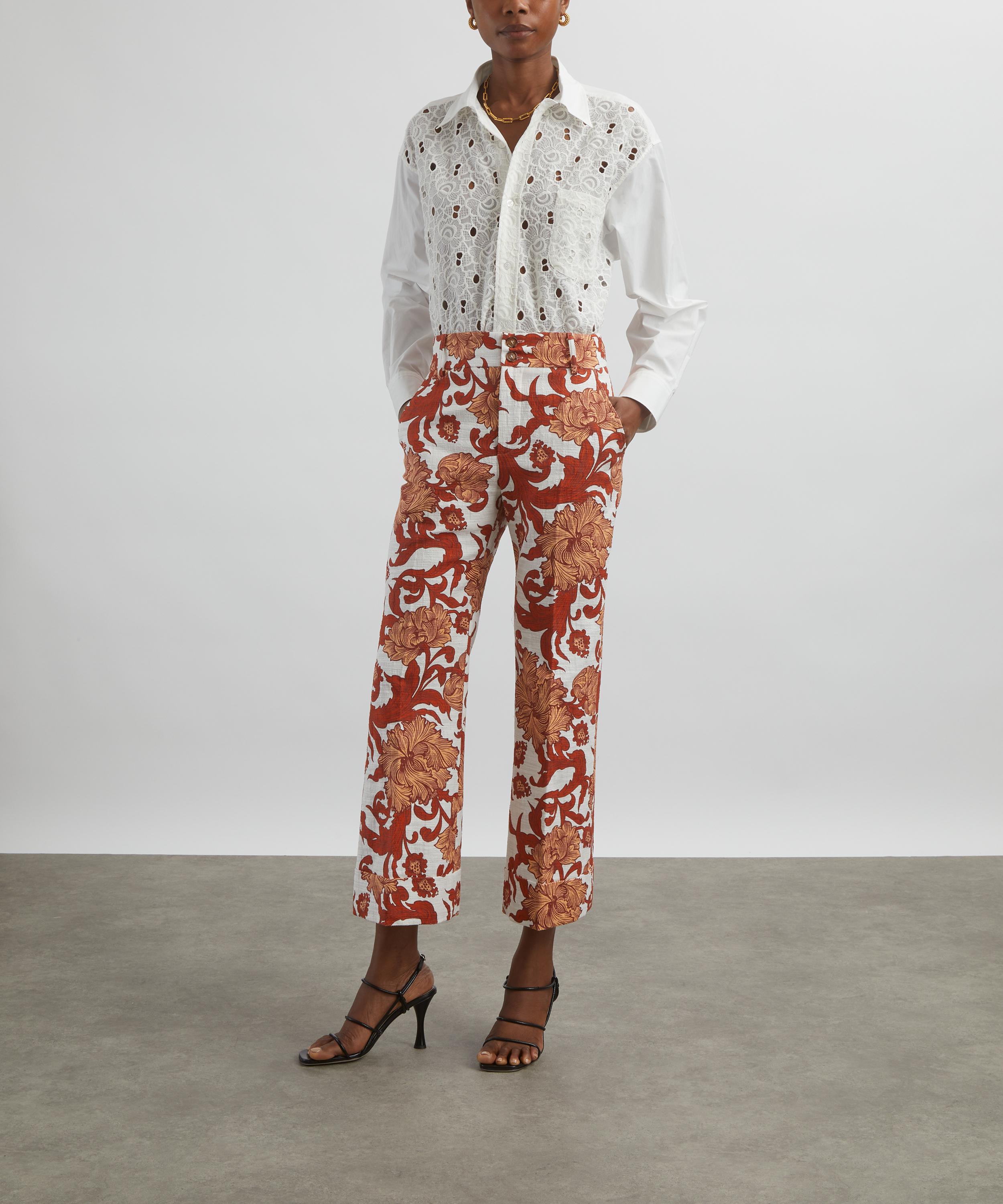 La DoubleJ - Hendrix Reef White Shot Cotton Trousers image number 1