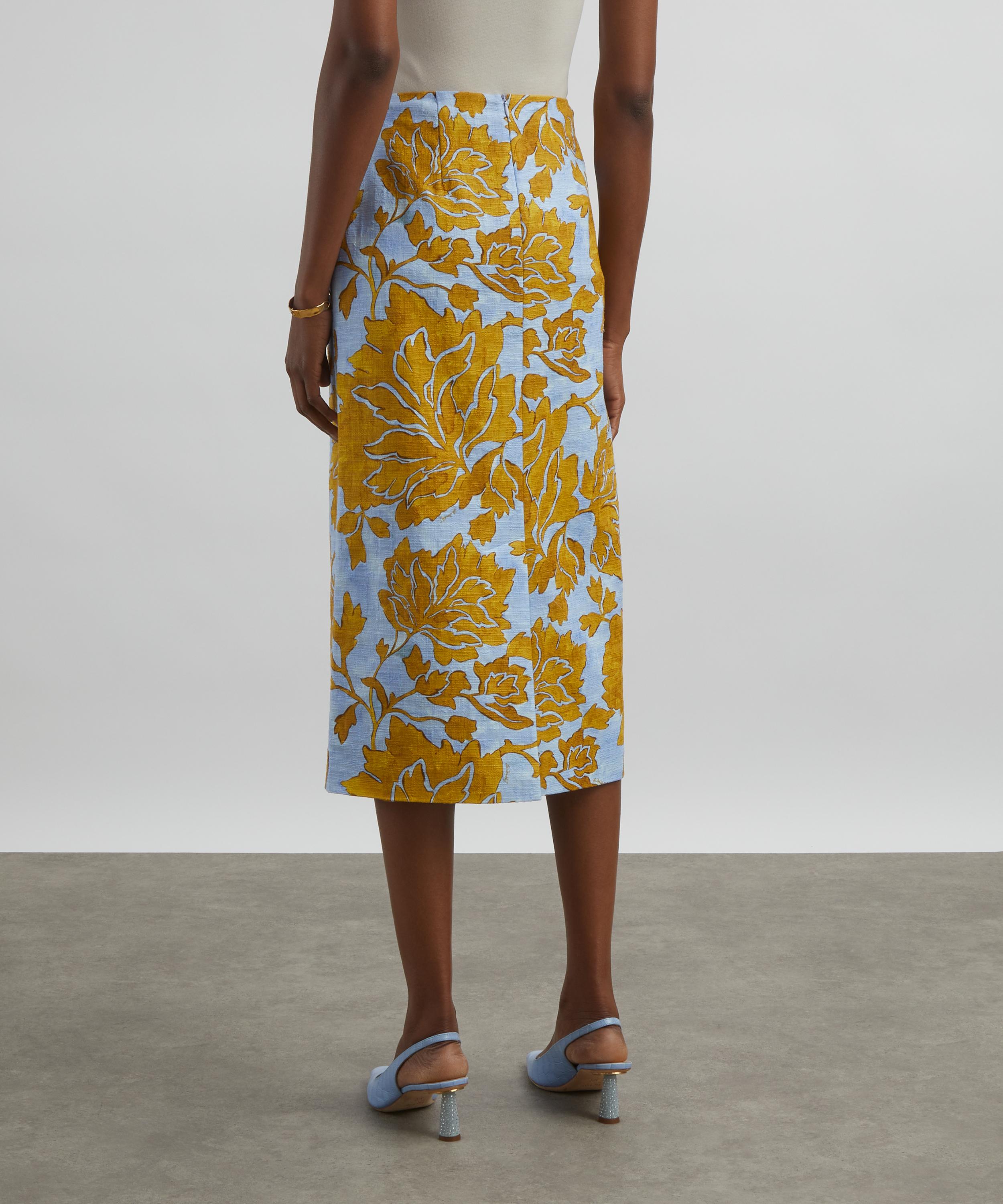 La DoubleJ - Pencil Skirt in Tangle Light Blue Shot Cotton image number 2