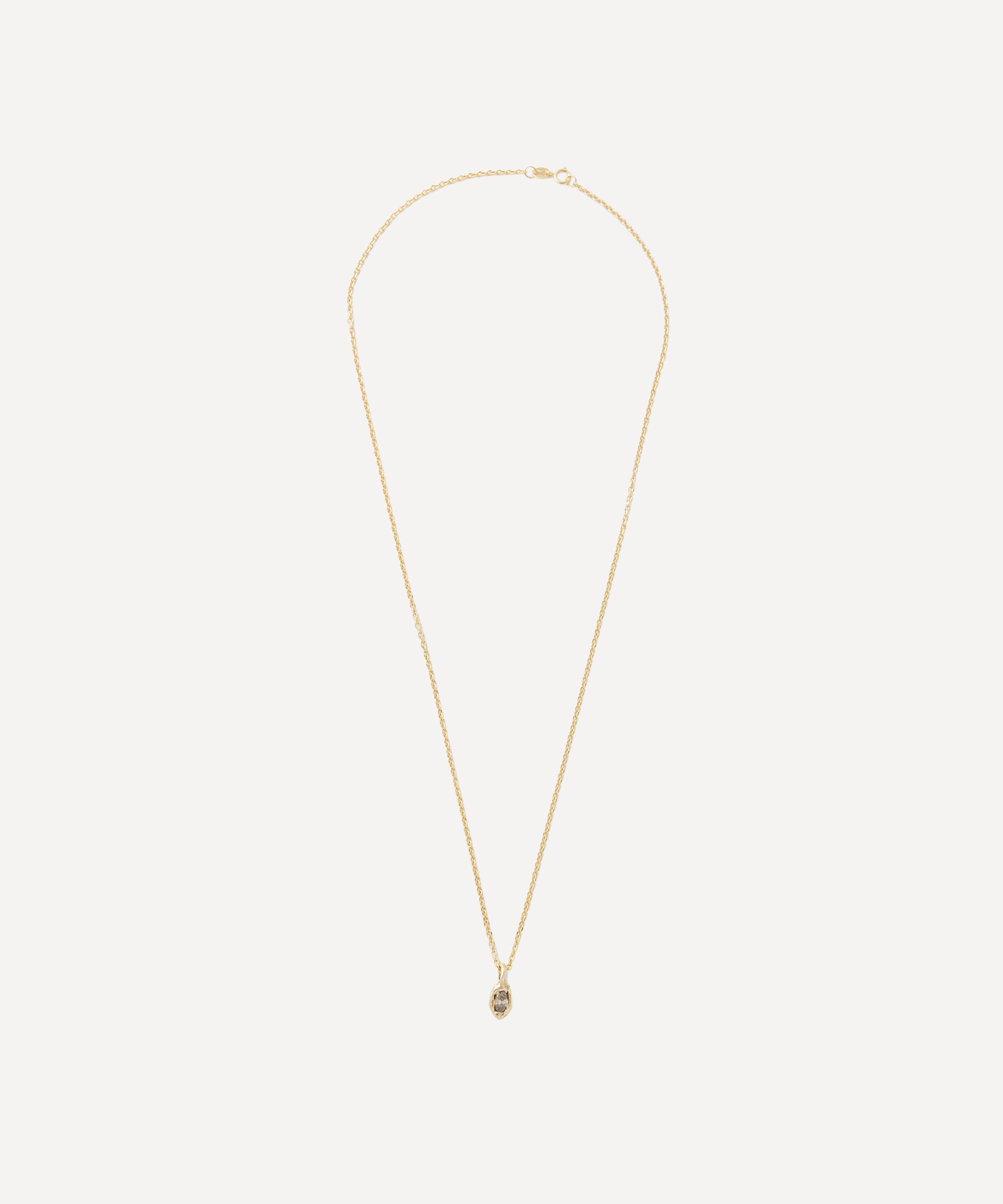 Ellis Mhairi Cameron - 14ct Gold Champagne Marquise Diamond Pendant Necklace image number 1