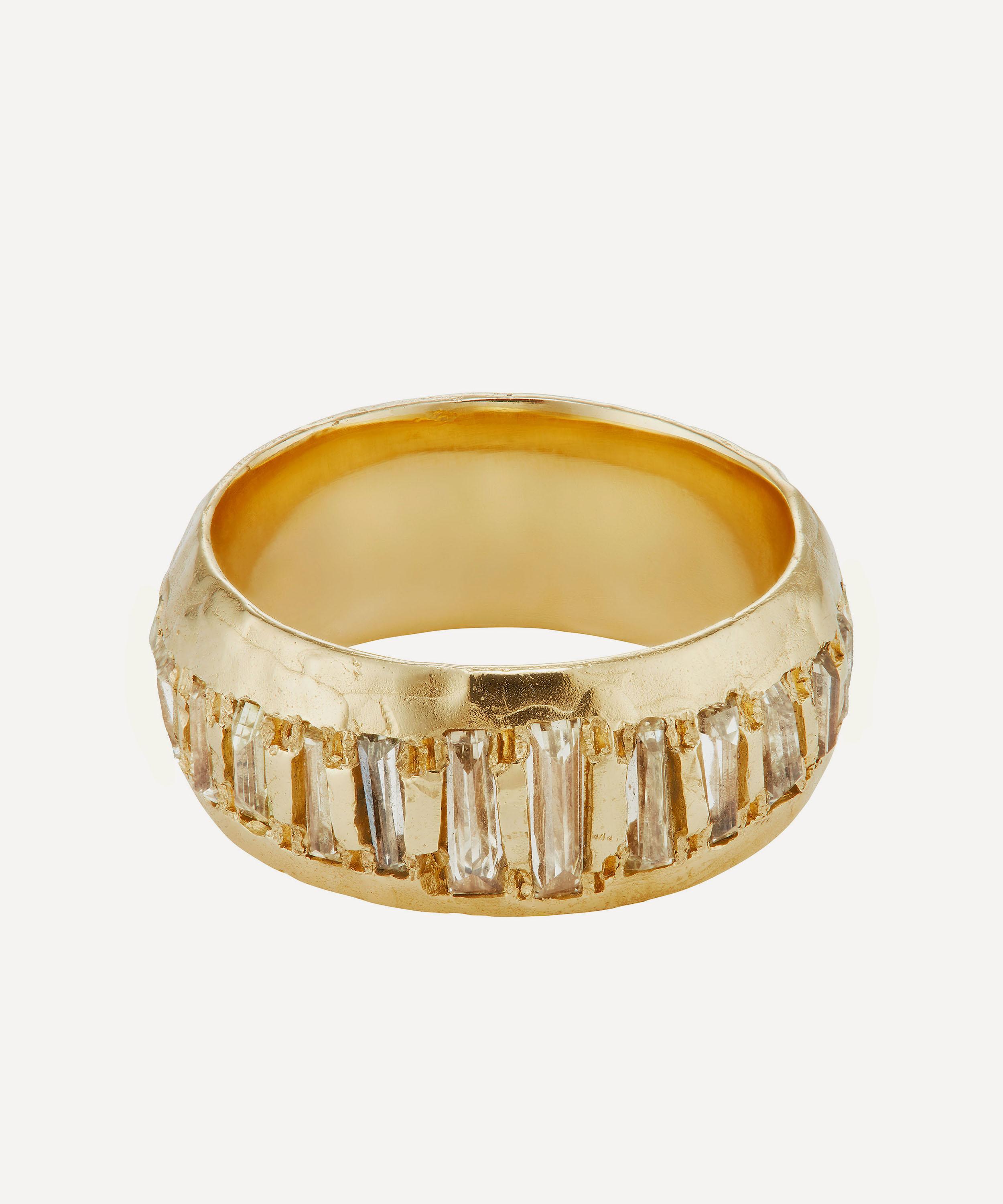 Ellis Mhairi Cameron - 14ct Gold 9mm Baguette Diamond Half Eternity Scatter Ring image number 0