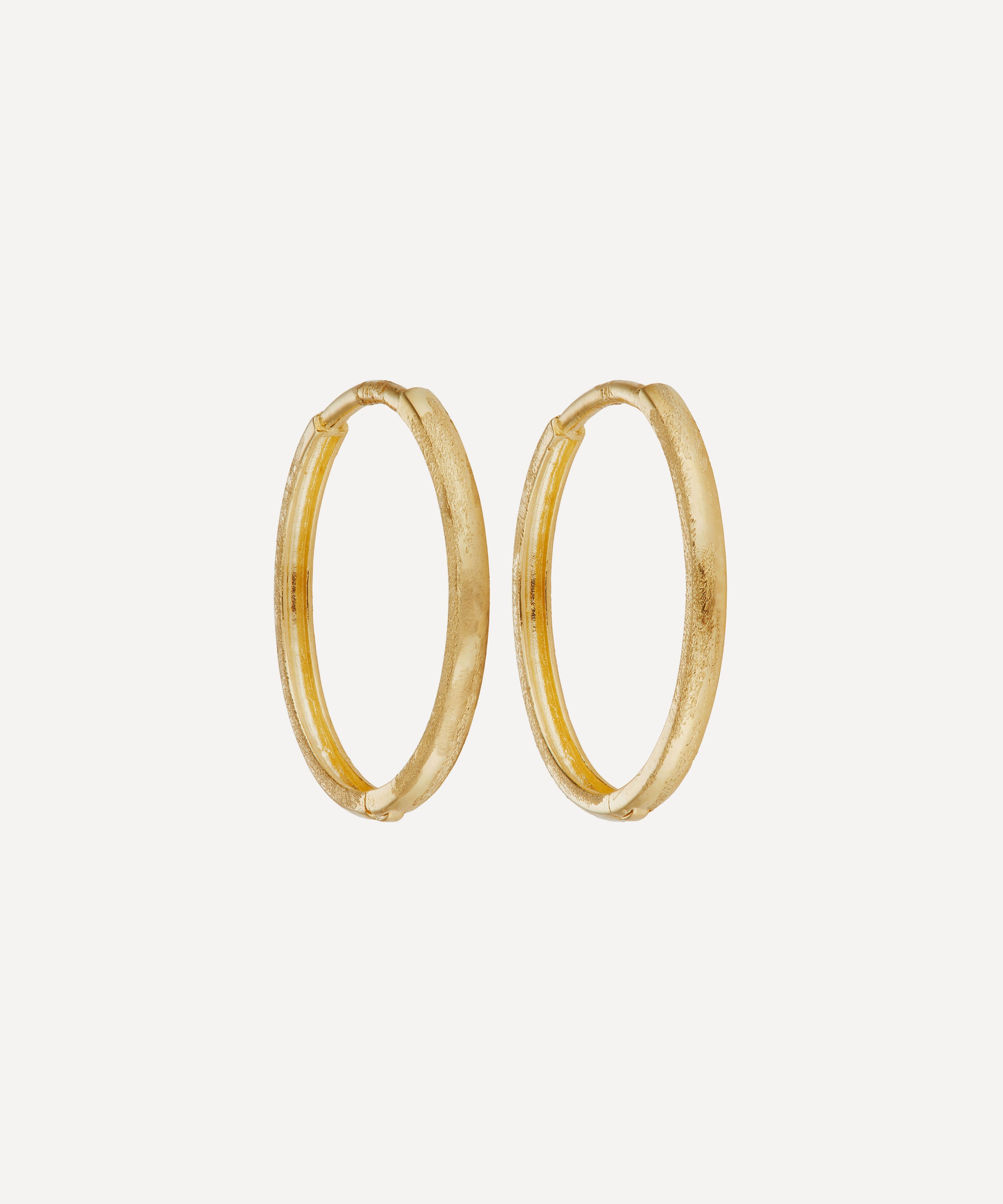 Ellis Mhairi Cameron - 14ct Gold LI 20mm Textured Hoop Earrings image number 0