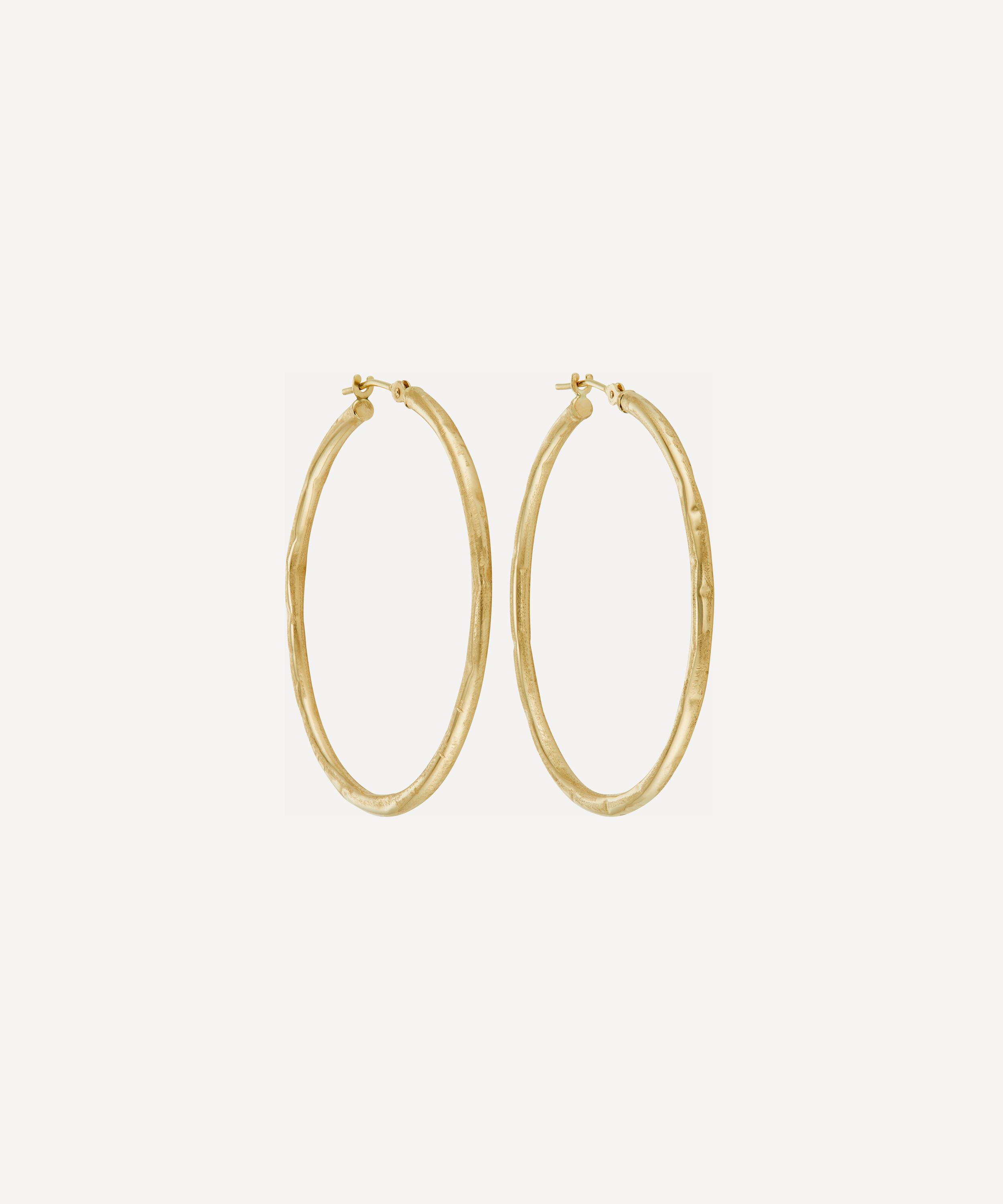 Ellis Mhairi Cameron - 14ct Gold LI 40mm Wide Crush Hoop Earrings