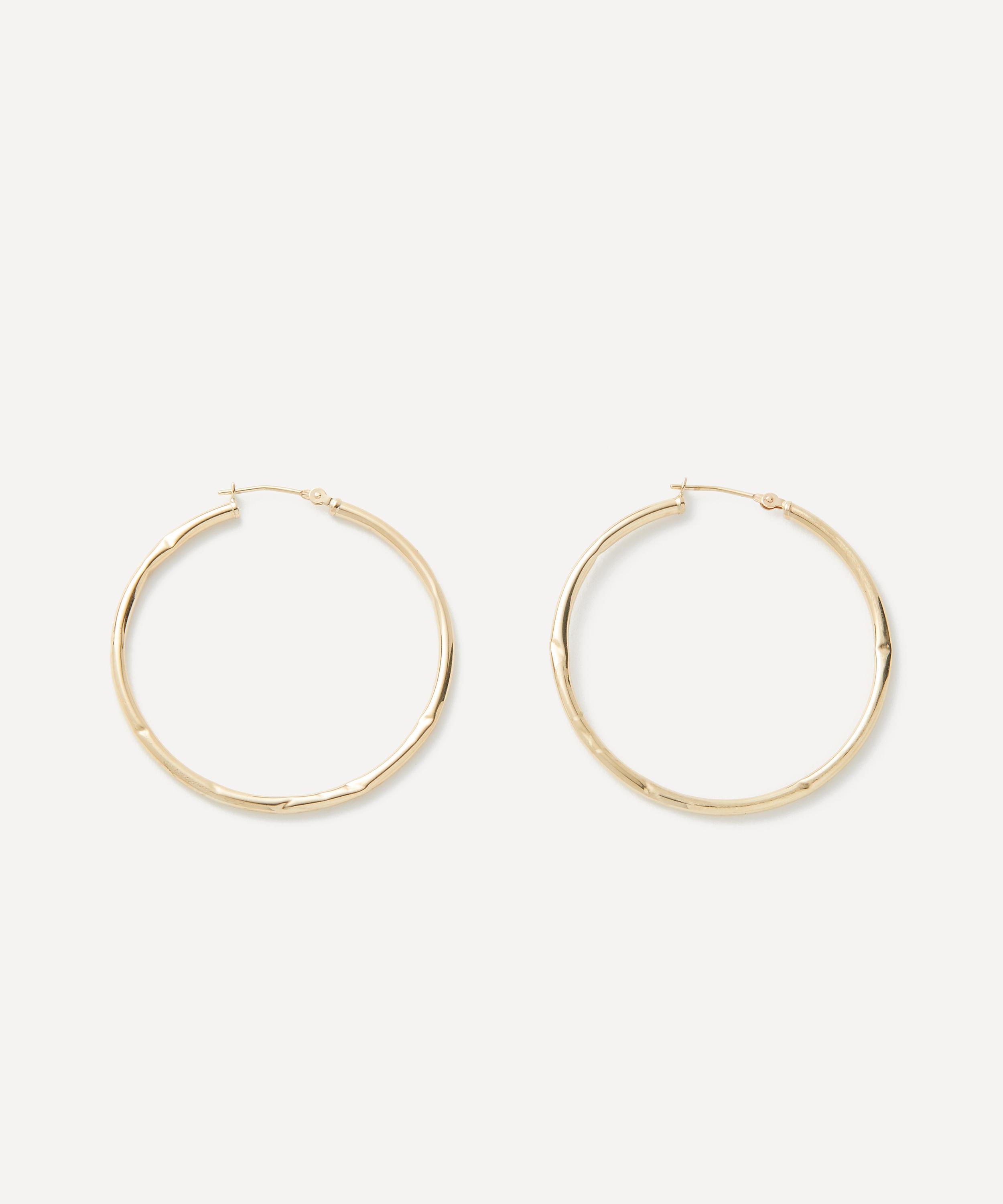 Ellis Mhairi Cameron - 14ct Gold LI 40mm Wide Crush Hoop Earrings image number 2