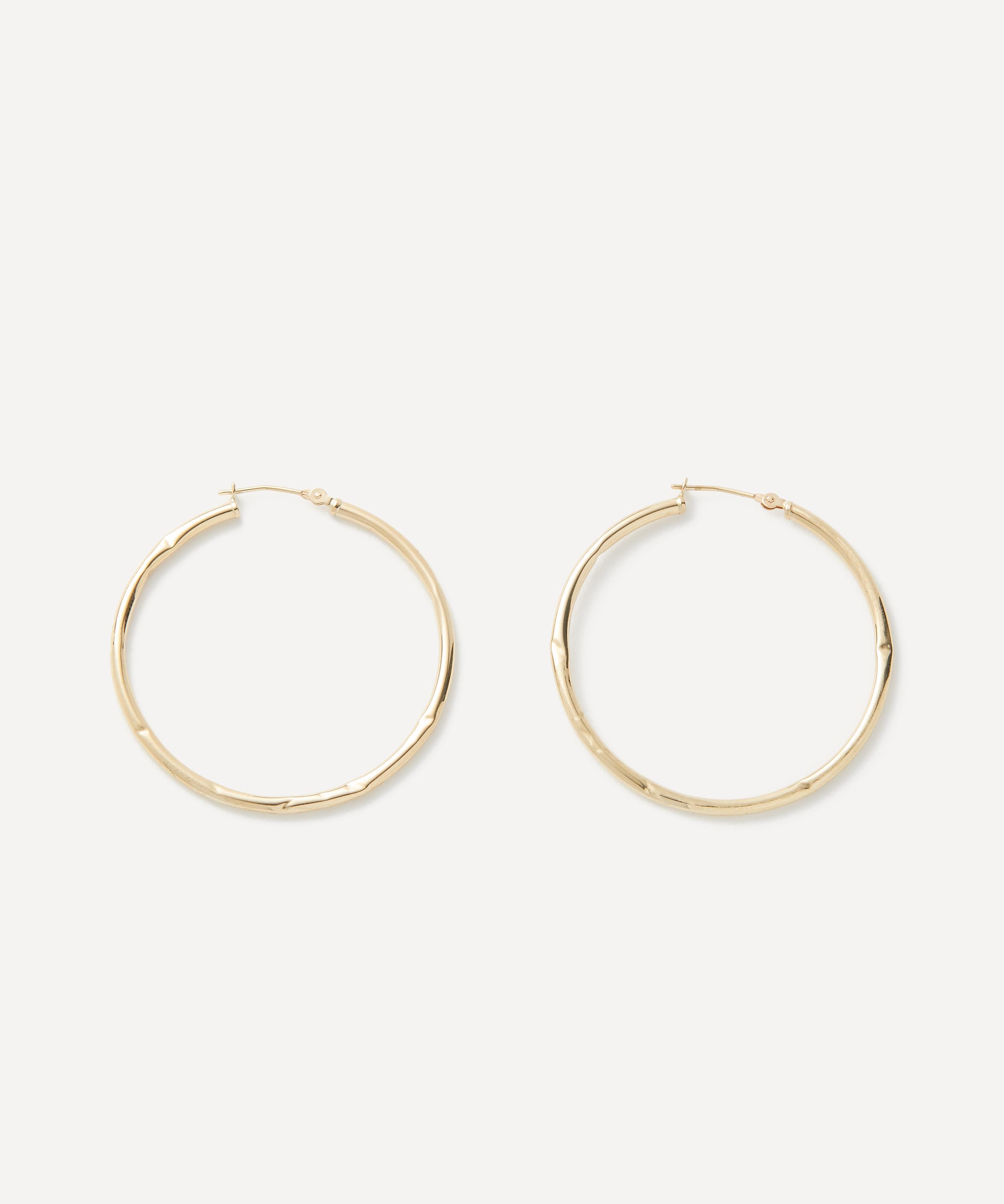 Ellis Mhairi Cameron - 14ct Gold LI 40mm Wide Crush Hoop Earrings image number 1