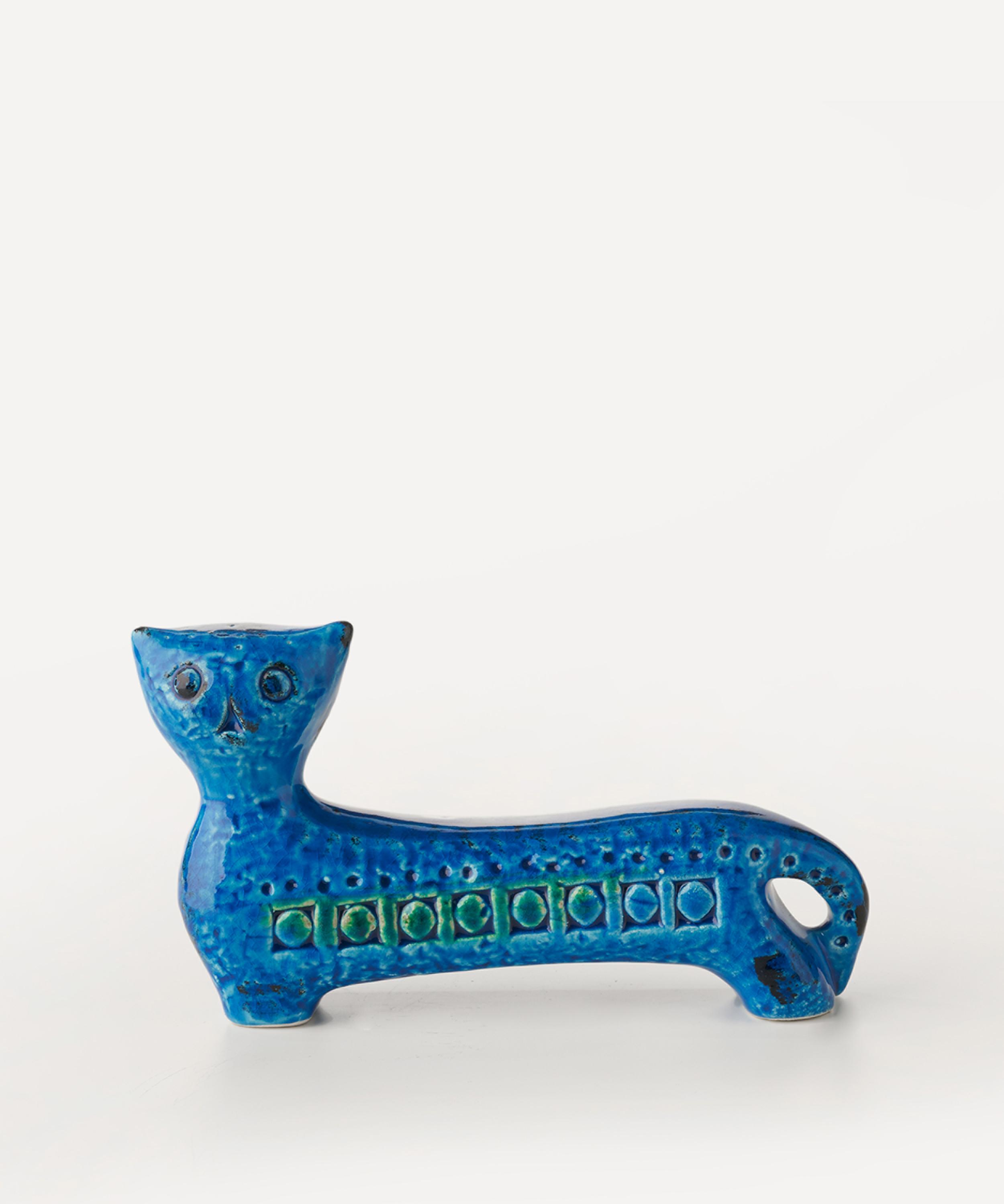 Bitossi - Rimini Blu Ceramic Long Cat Figure image number 0