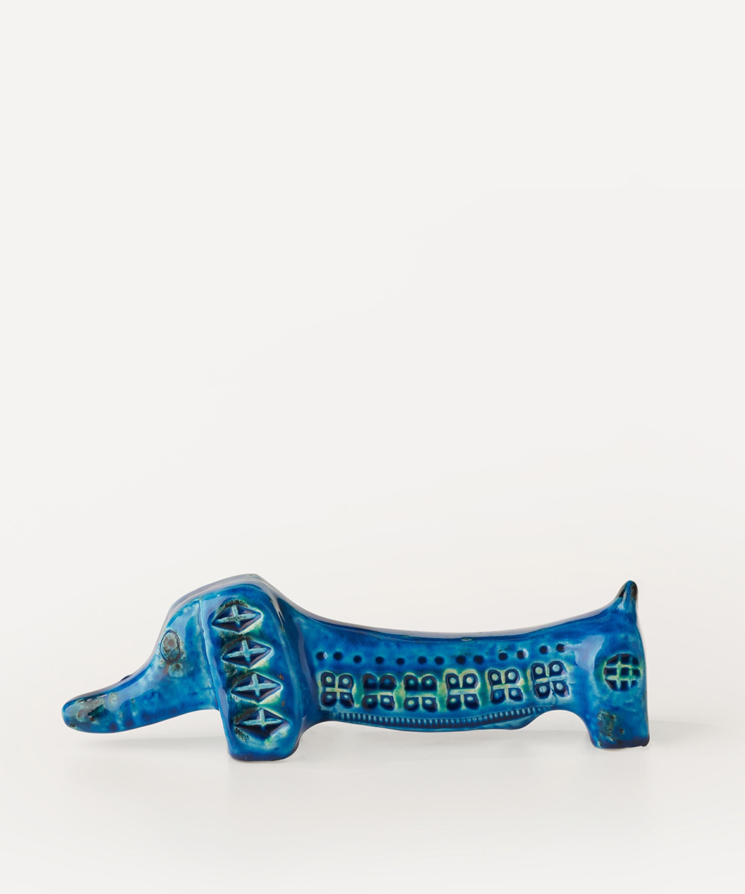 Bitossi - Rimini Blu Ceramic Long Dog Figure image number 0