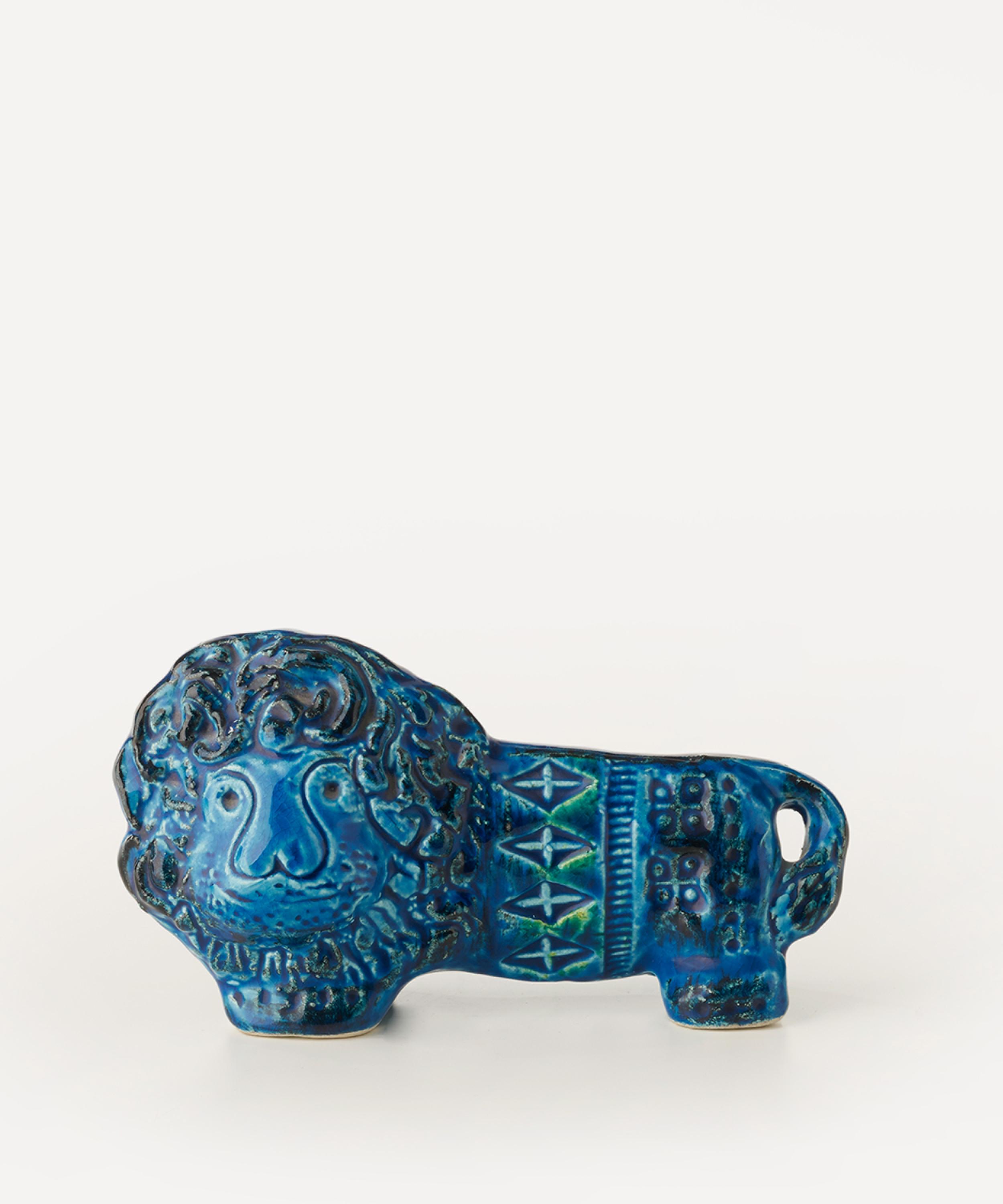 Bitossi - Rimini Blu Ceramic Lion Figure image number 0