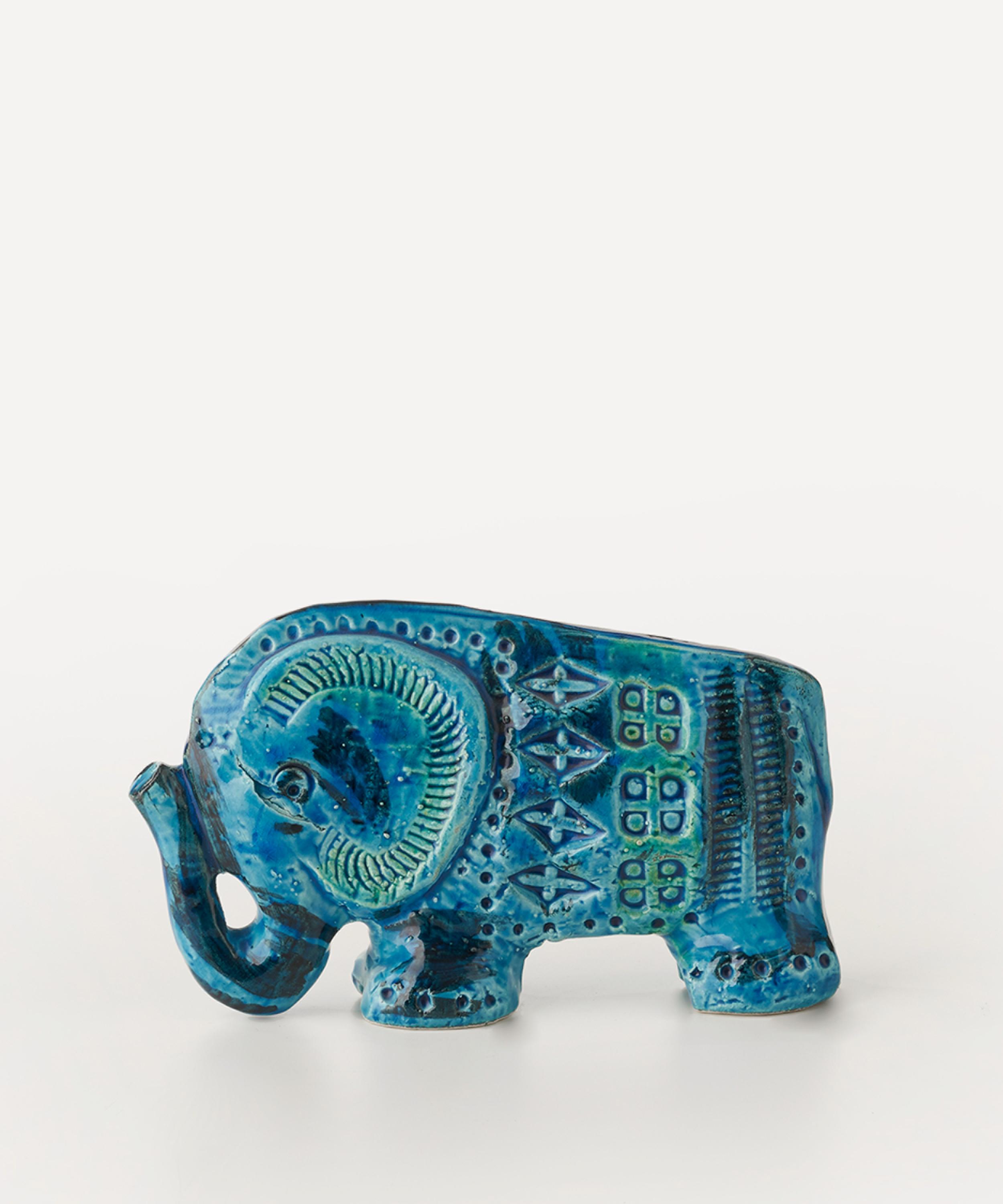 Bitossi - Rimini Blu Ceramic Elephant Figure image number 0